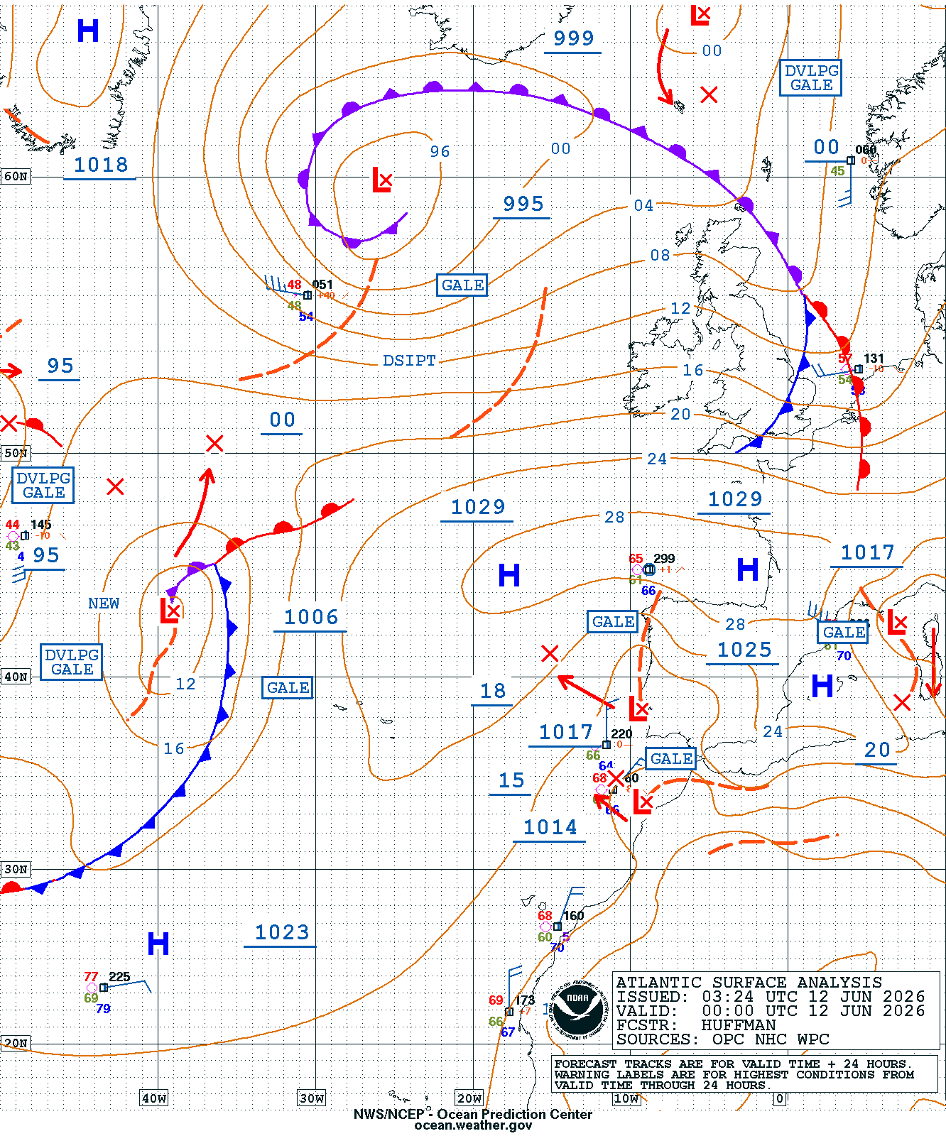 East Atlantic Surface Analysis