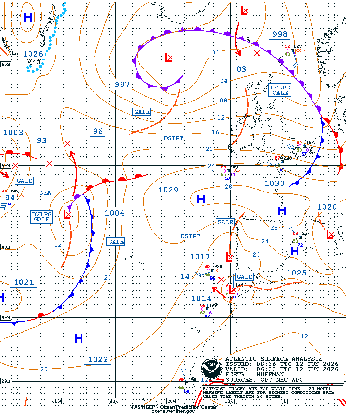 East Atlantic Surface Analysis
