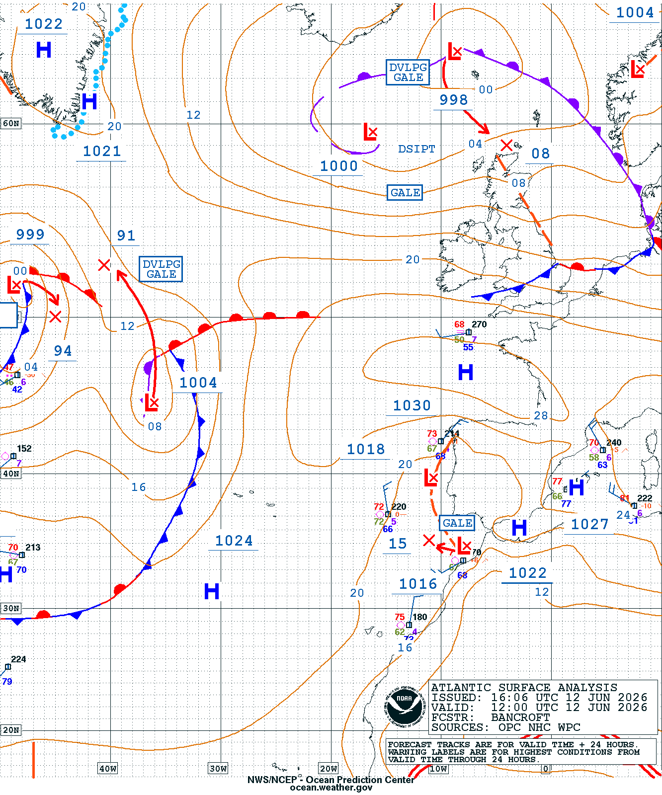 East Atlantic Surface Analysis