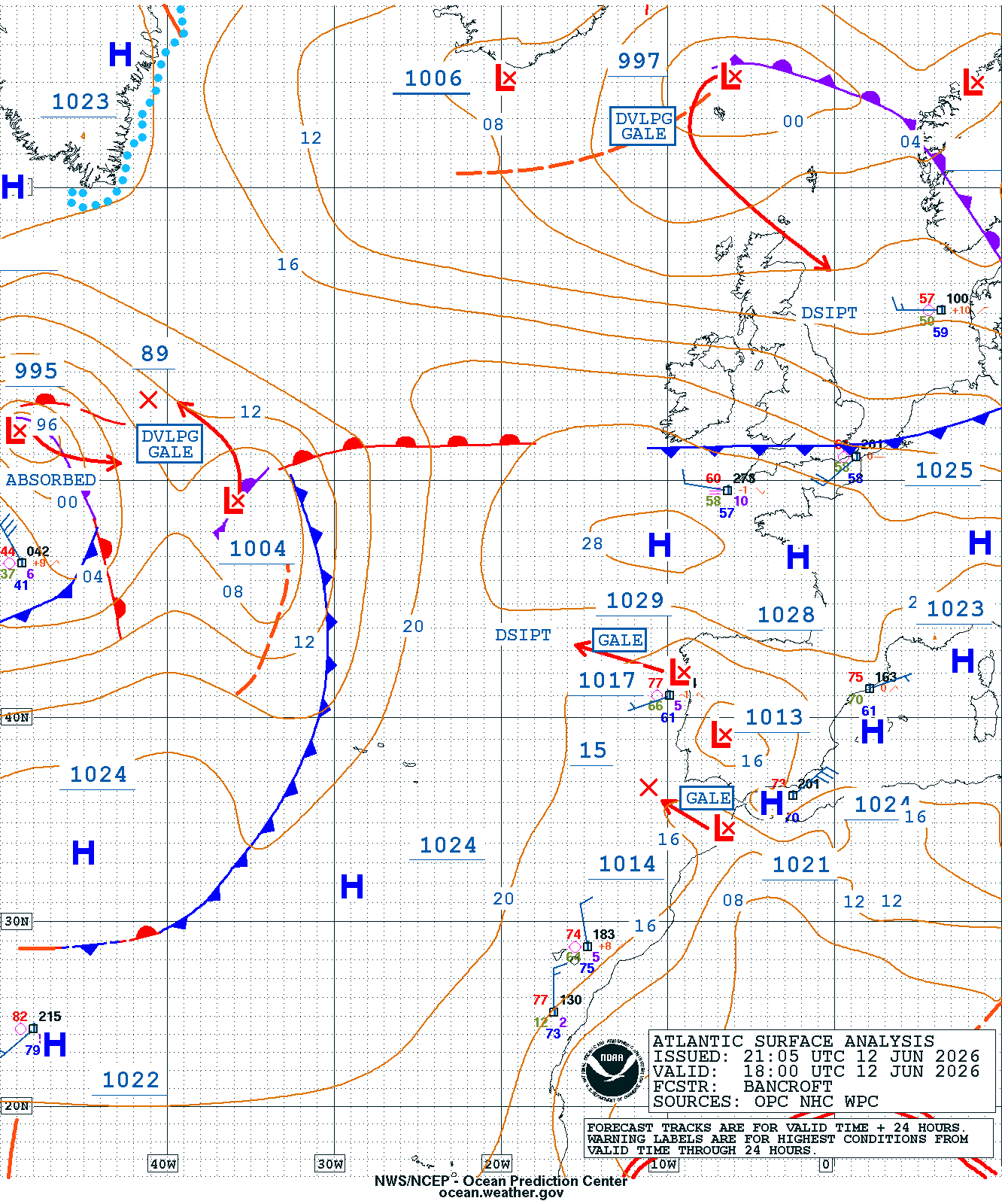 East Atlantic Surface Analysis