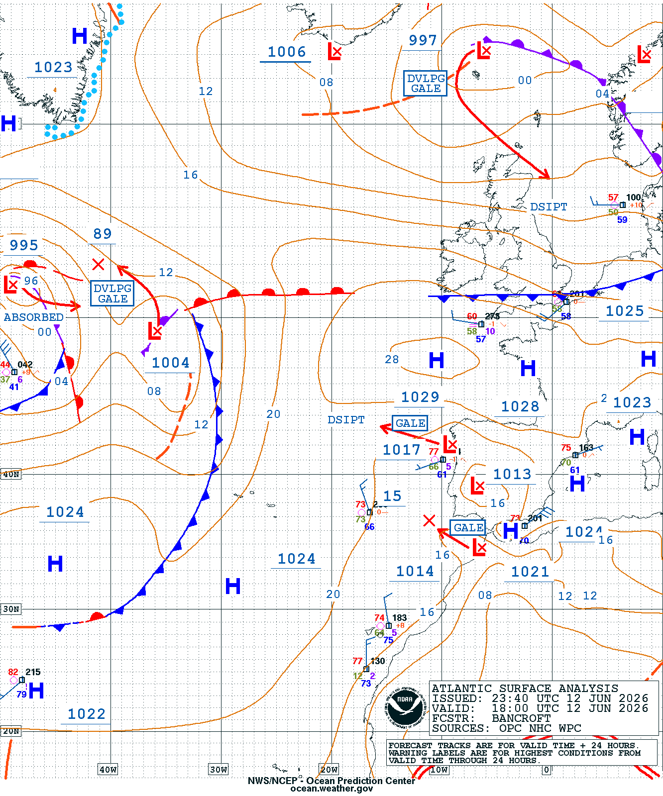 East Atlantic Surface Analysis