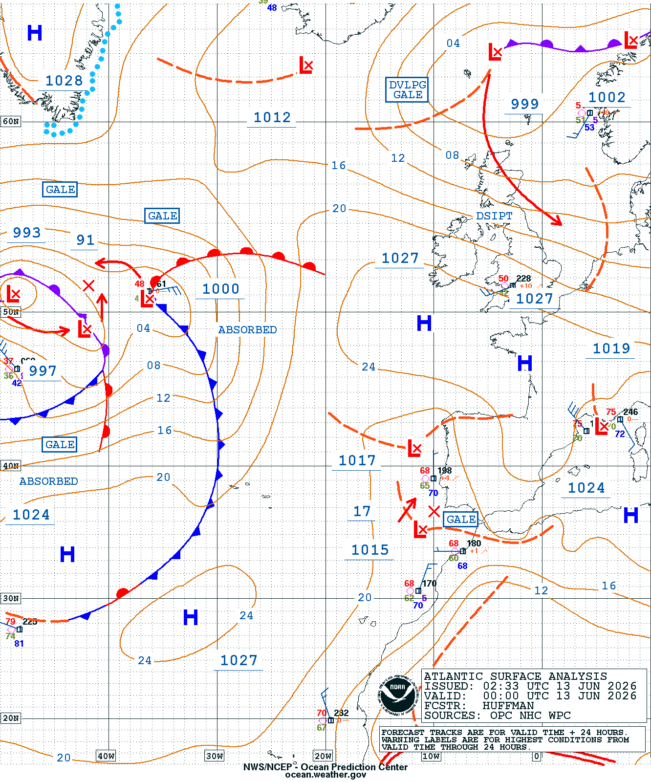 East Atlantic Surface Analysis