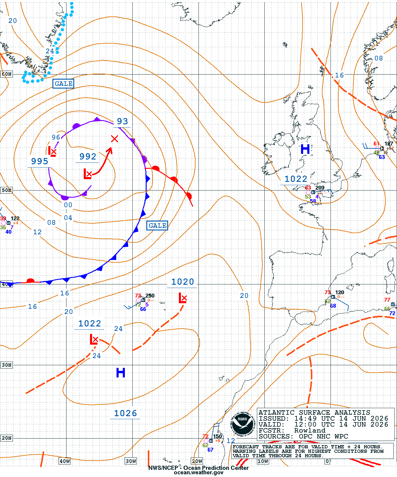 East Atlantic Surface Analysis