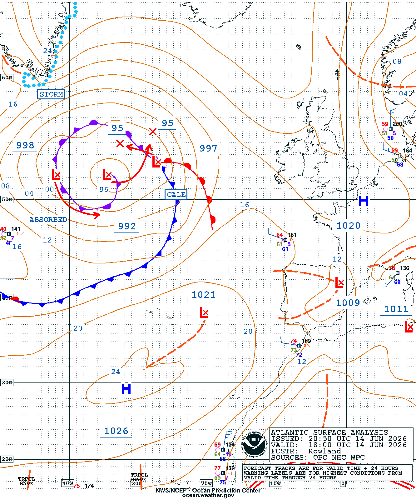 East Atlantic Surface Analysis