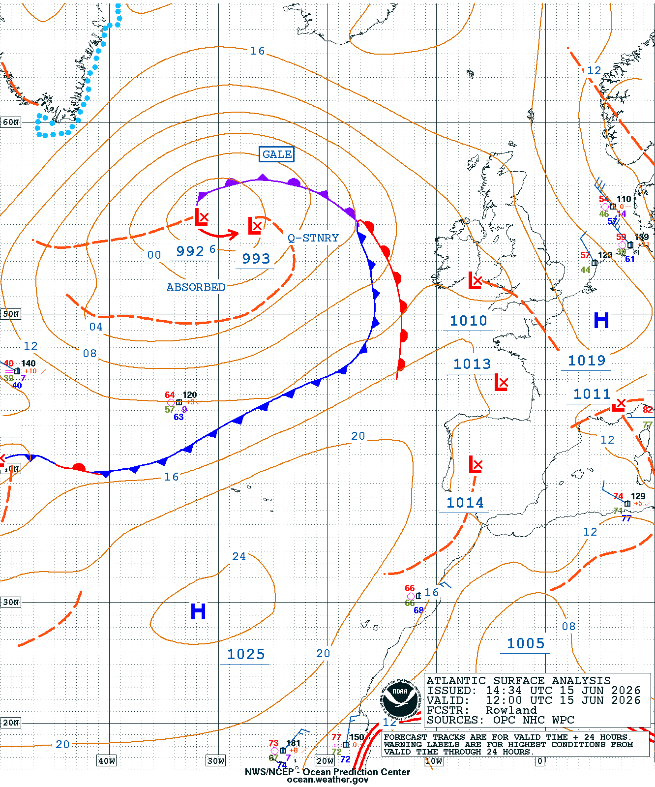 East Atlantic Surface Analysis