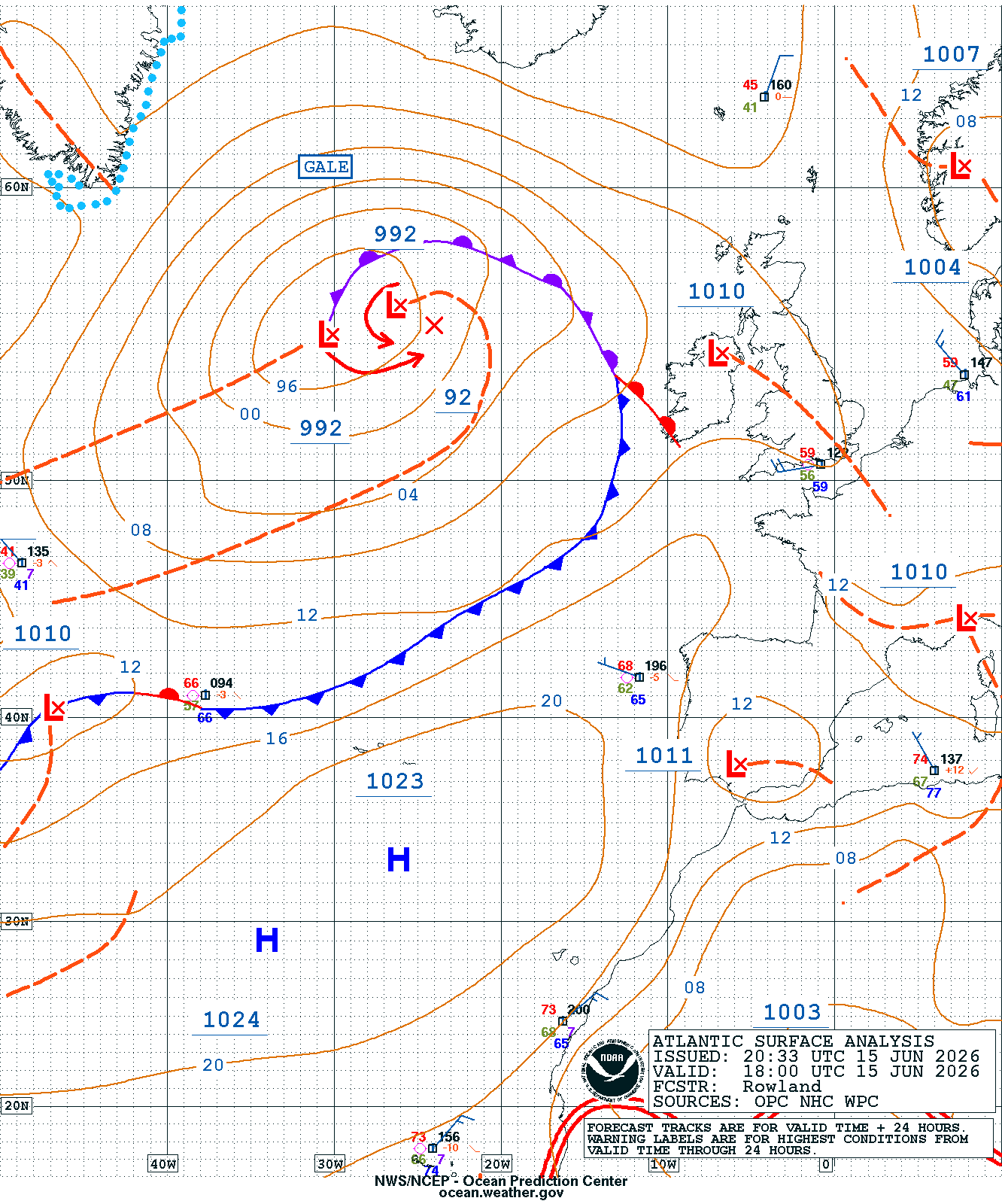 East Atlantic Surface Analysis