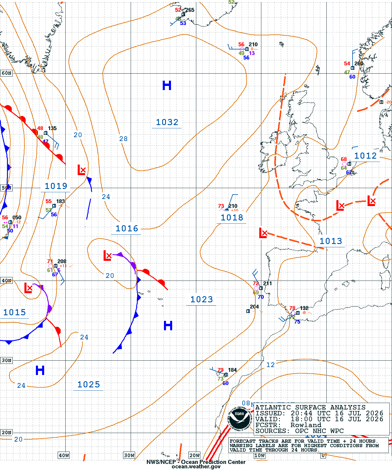 East Atlantic Surface Analysis