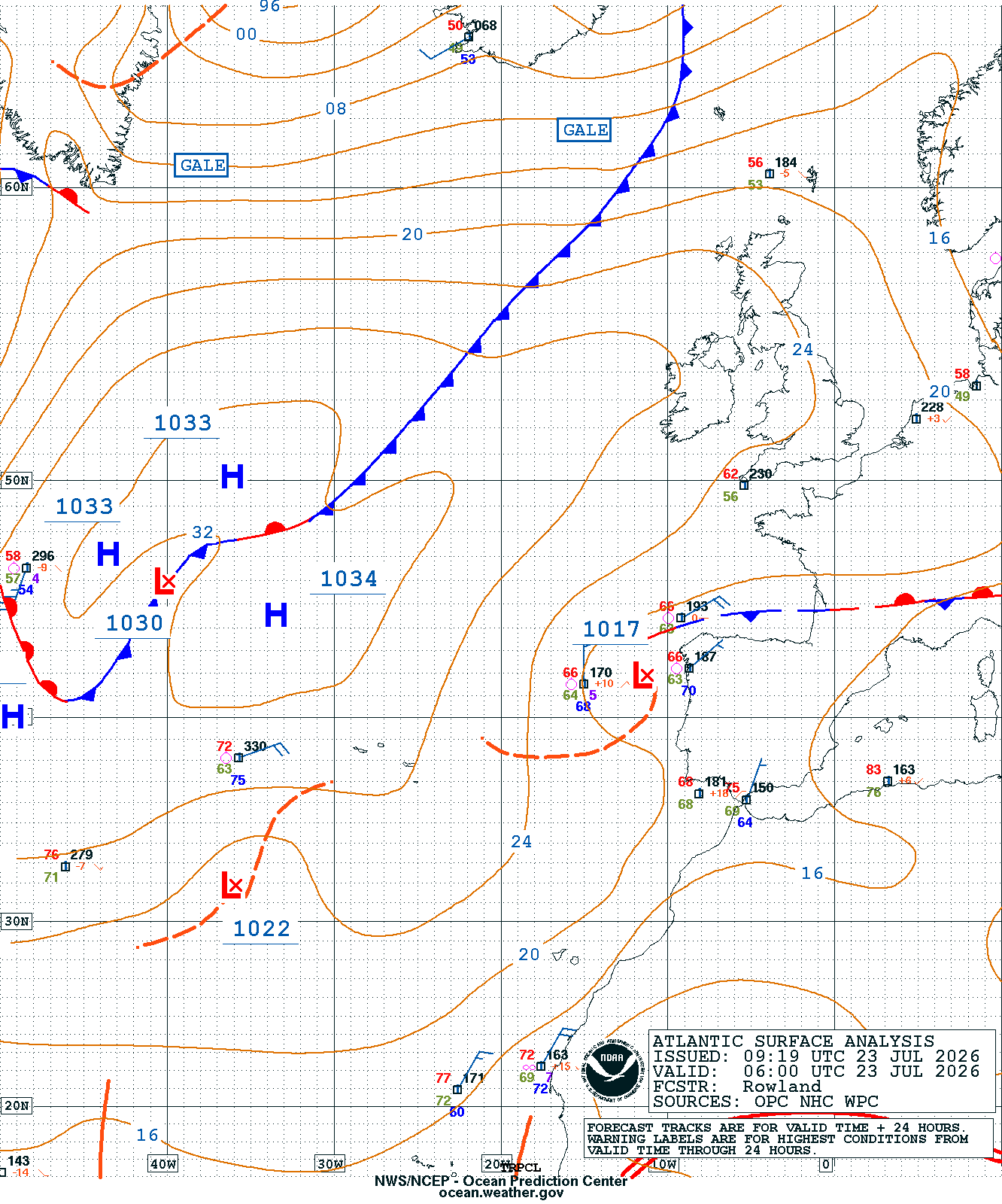 East Atlantic Surface Analysis