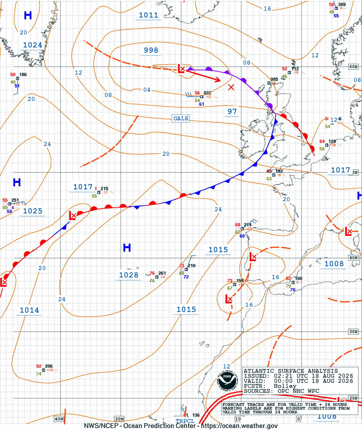 East Atlantic Surface Analysis