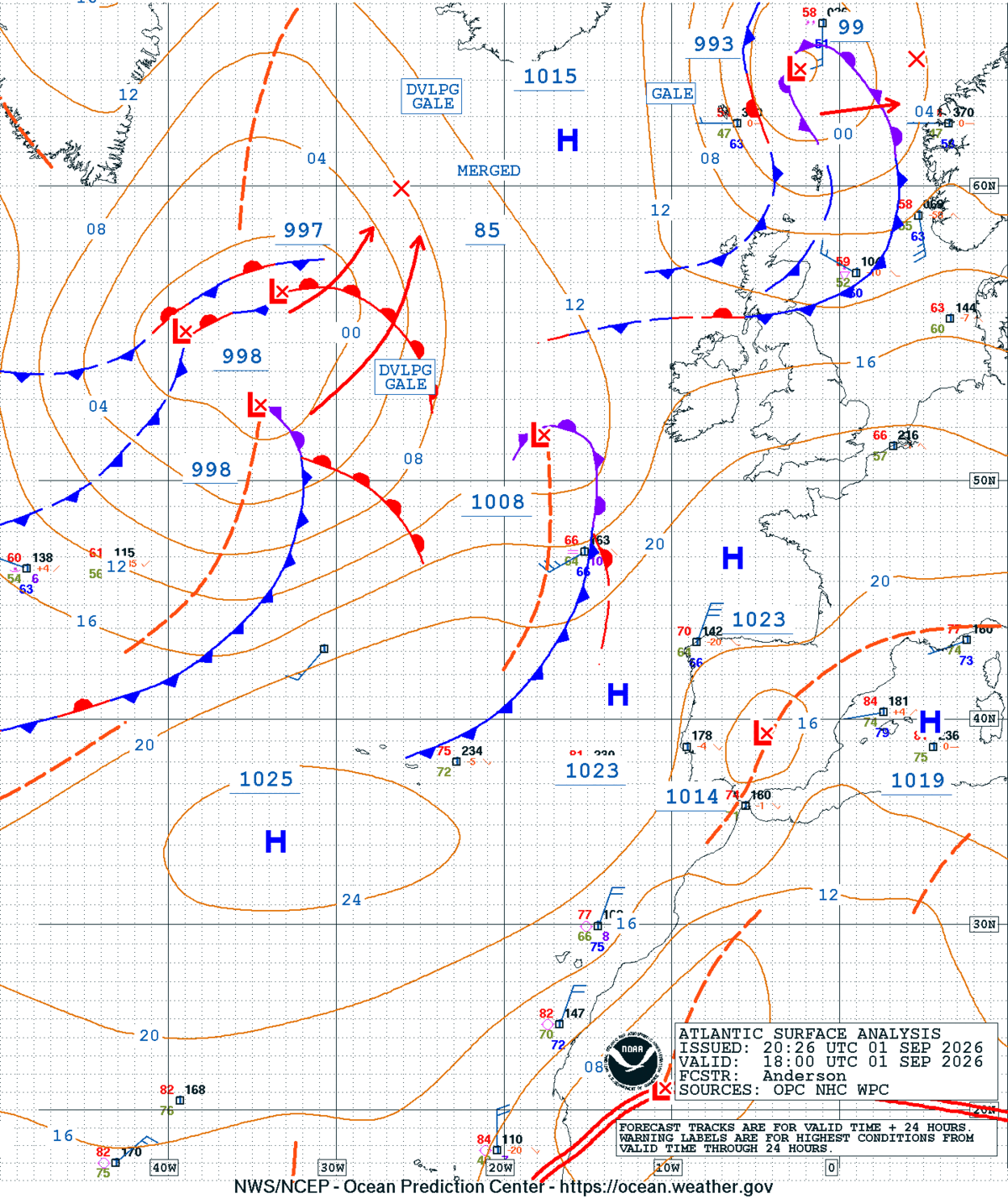 East Atlantic Surface Analysis