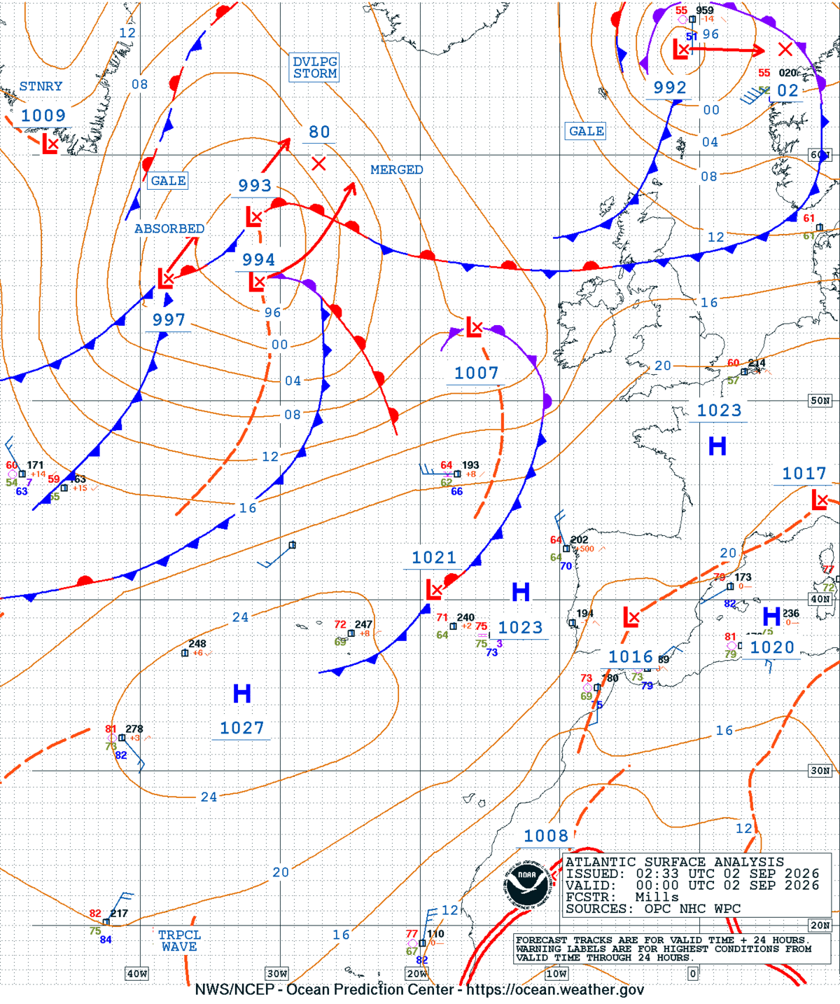 East Atlantic Surface Analysis