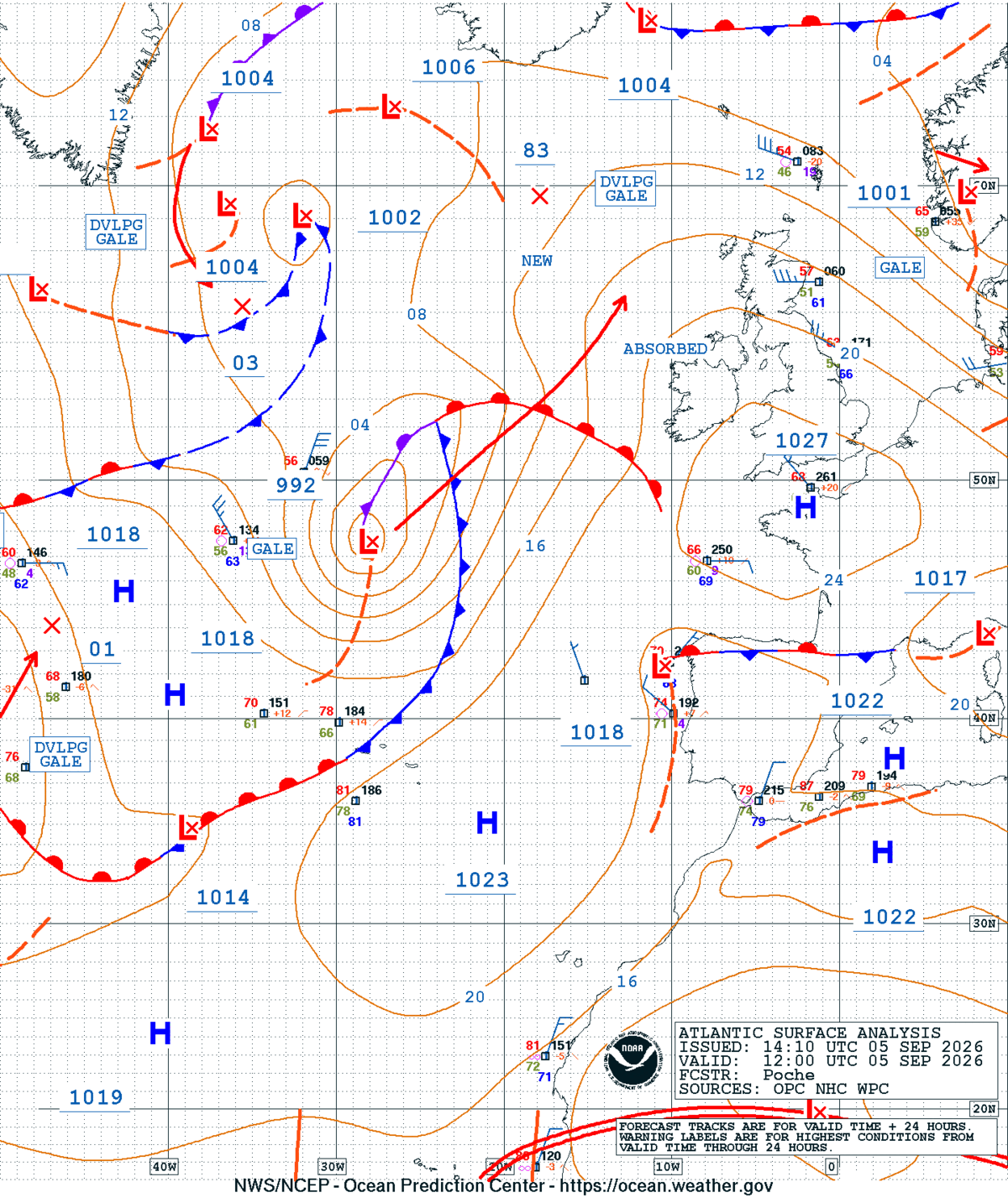 East Atlantic Surface Analysis