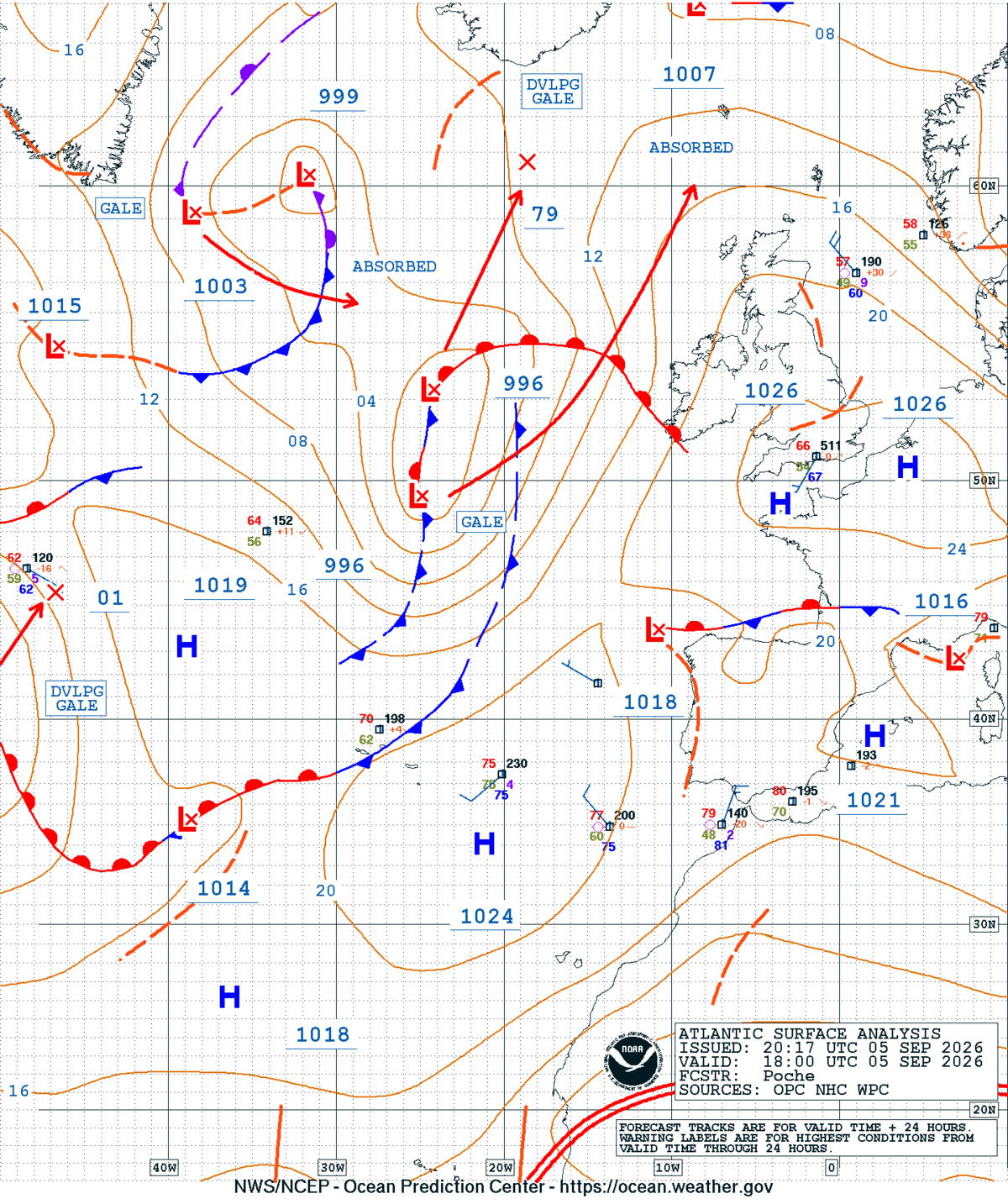 East Atlantic Surface Analysis