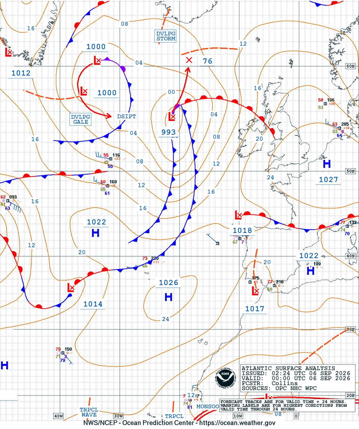 East Atlantic Surface Analysis
