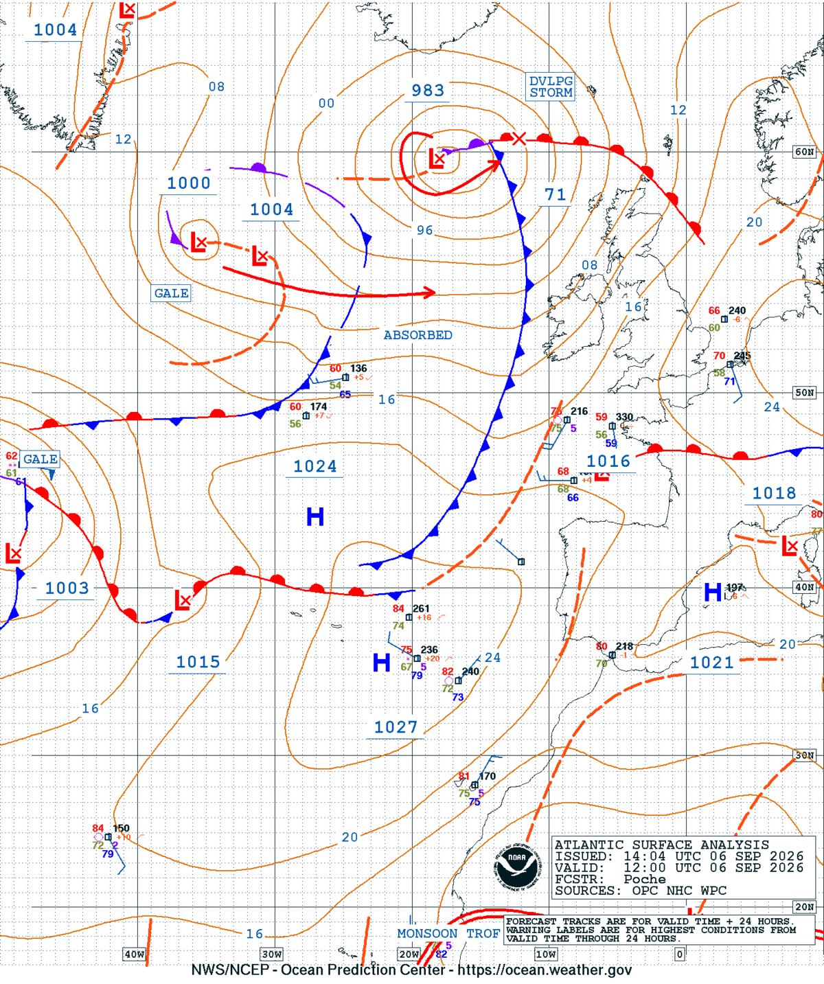 East Atlantic Surface Analysis