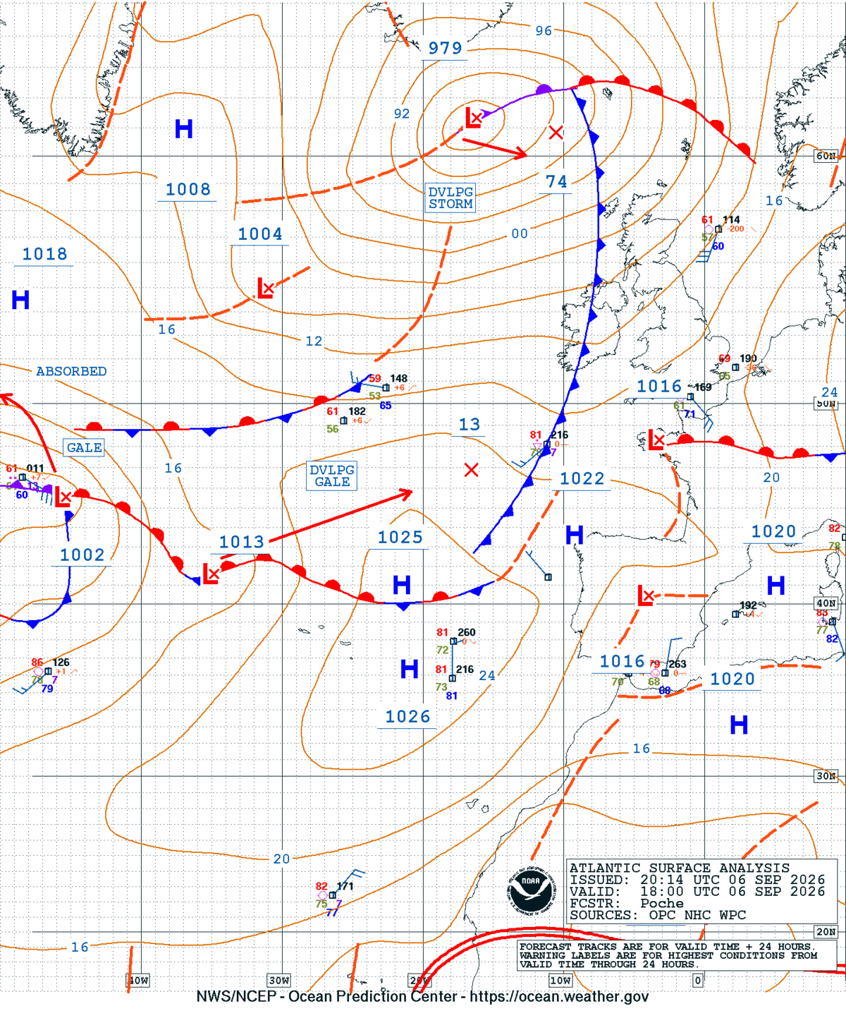 East Atlantic Surface Analysis
