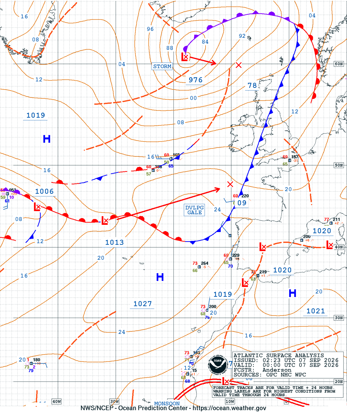 East Atlantic Surface Analysis