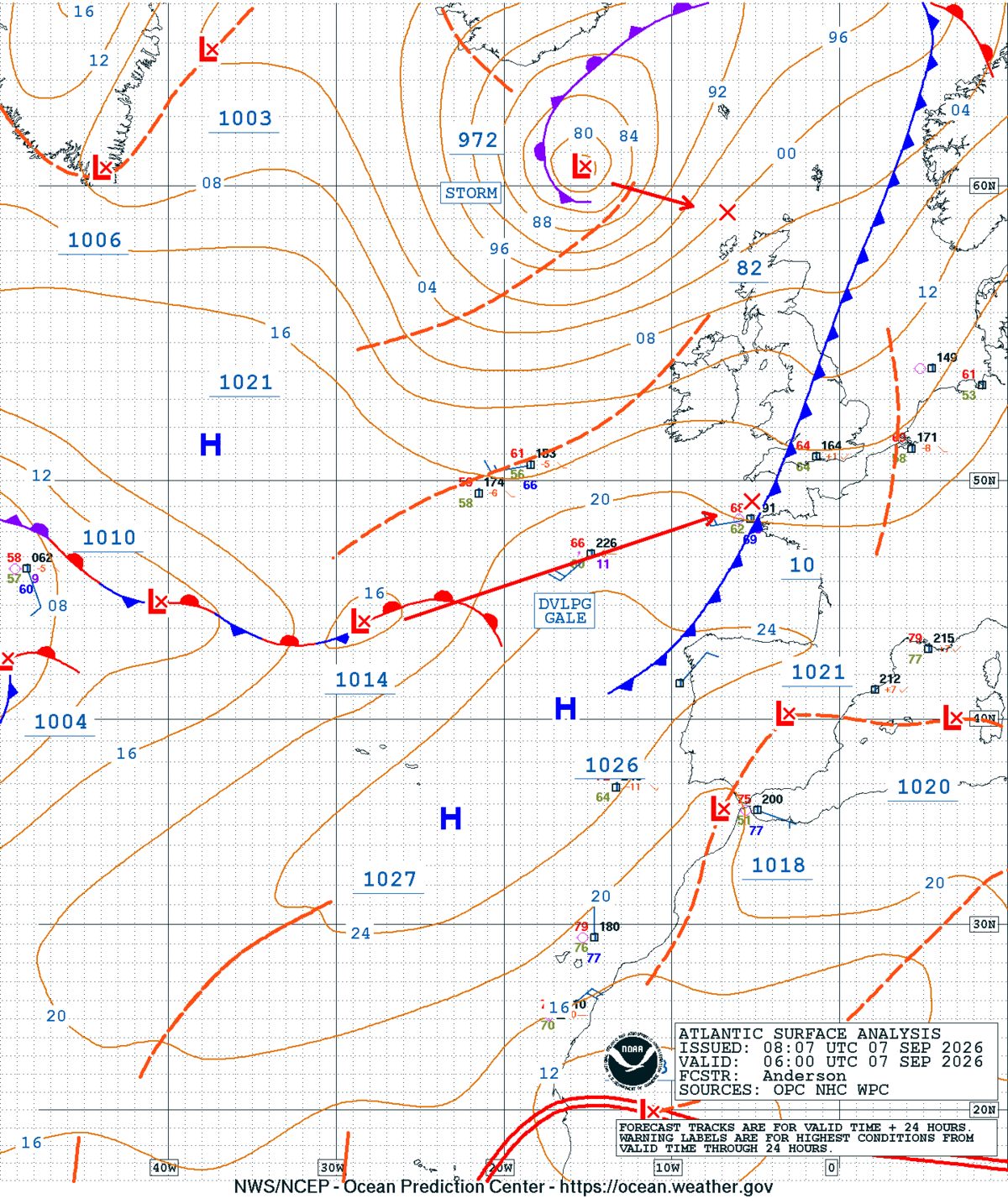 East Atlantic Surface Analysis