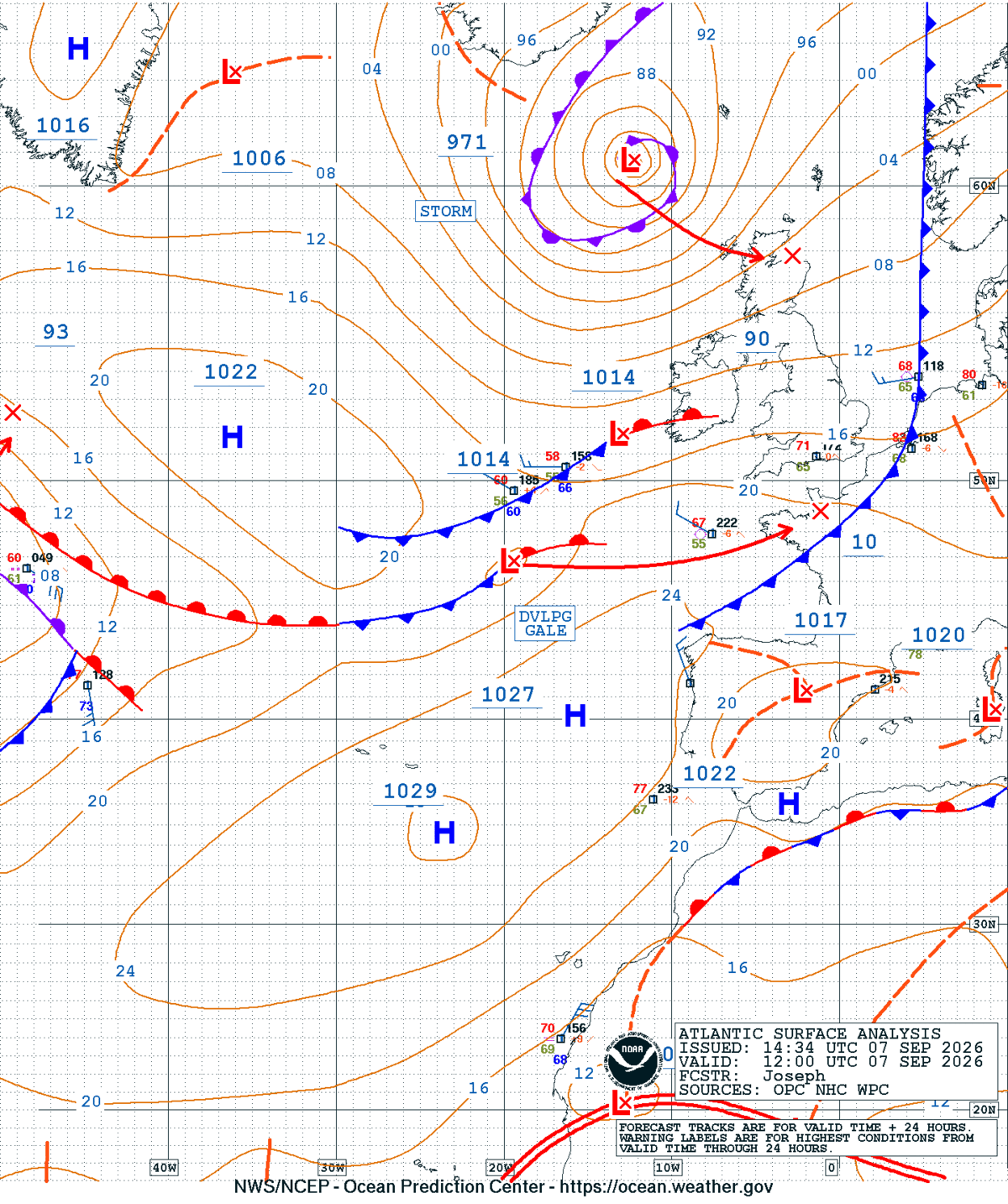 East Atlantic Surface Analysis