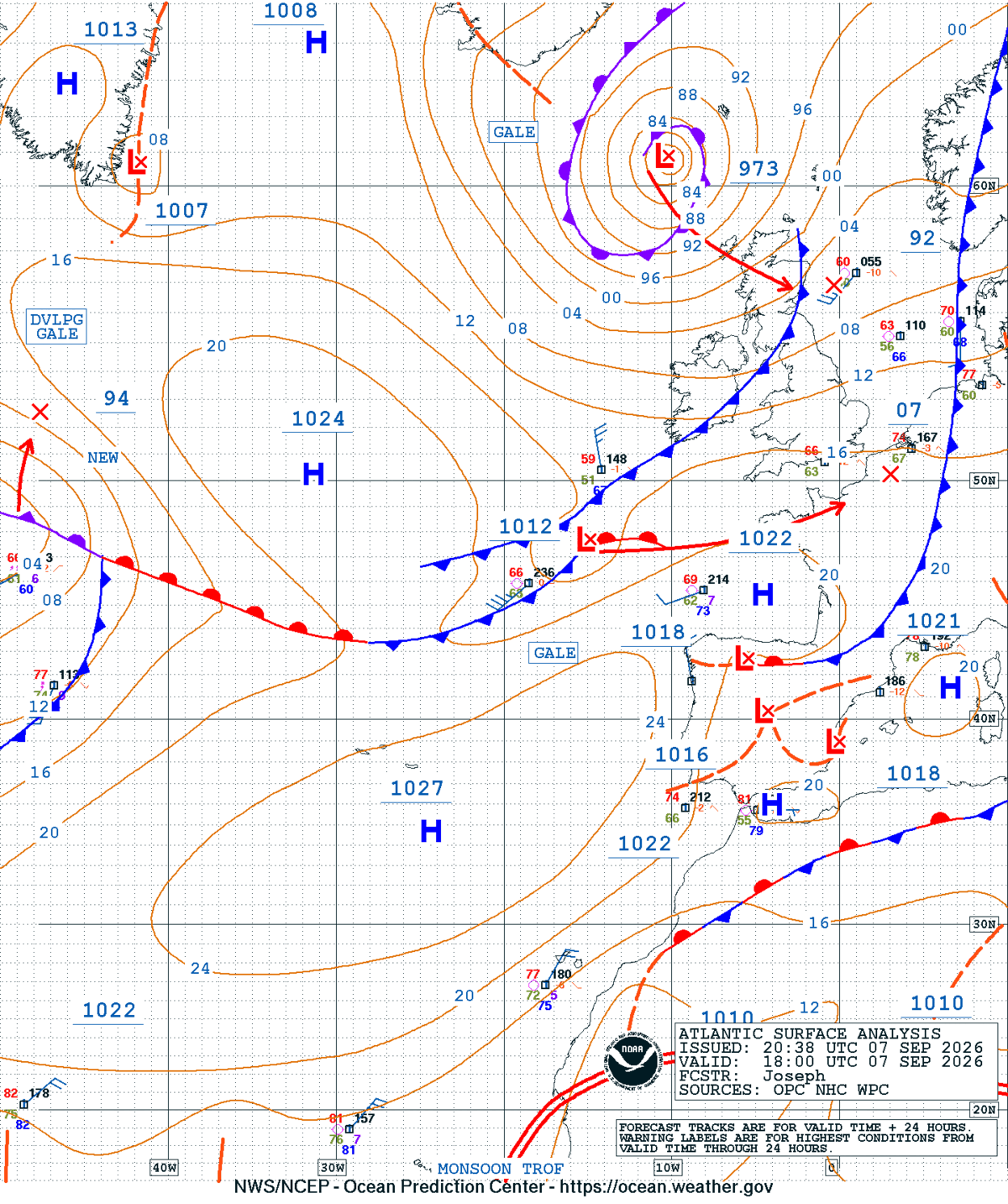 East Atlantic Surface Analysis