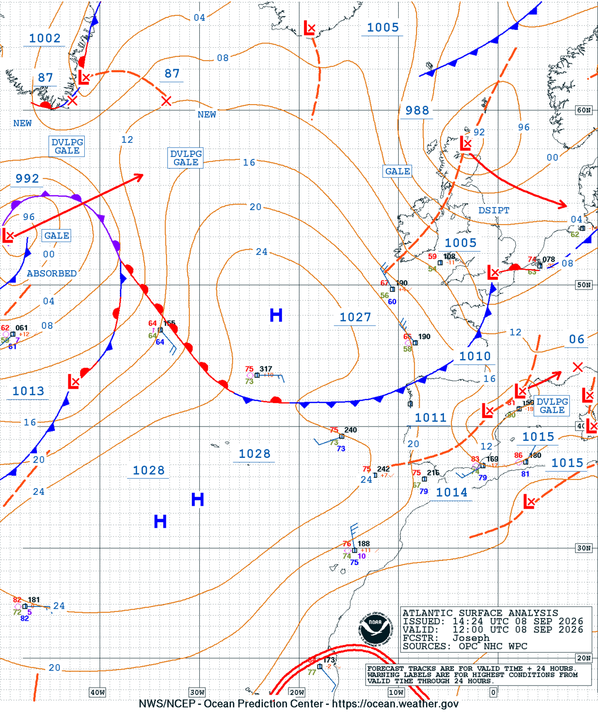 East Atlantic Surface Analysis