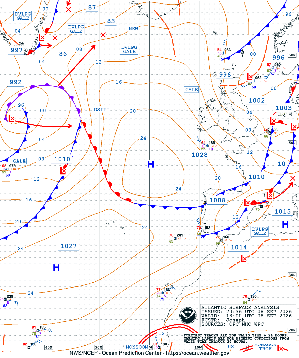 East Atlantic Surface Analysis