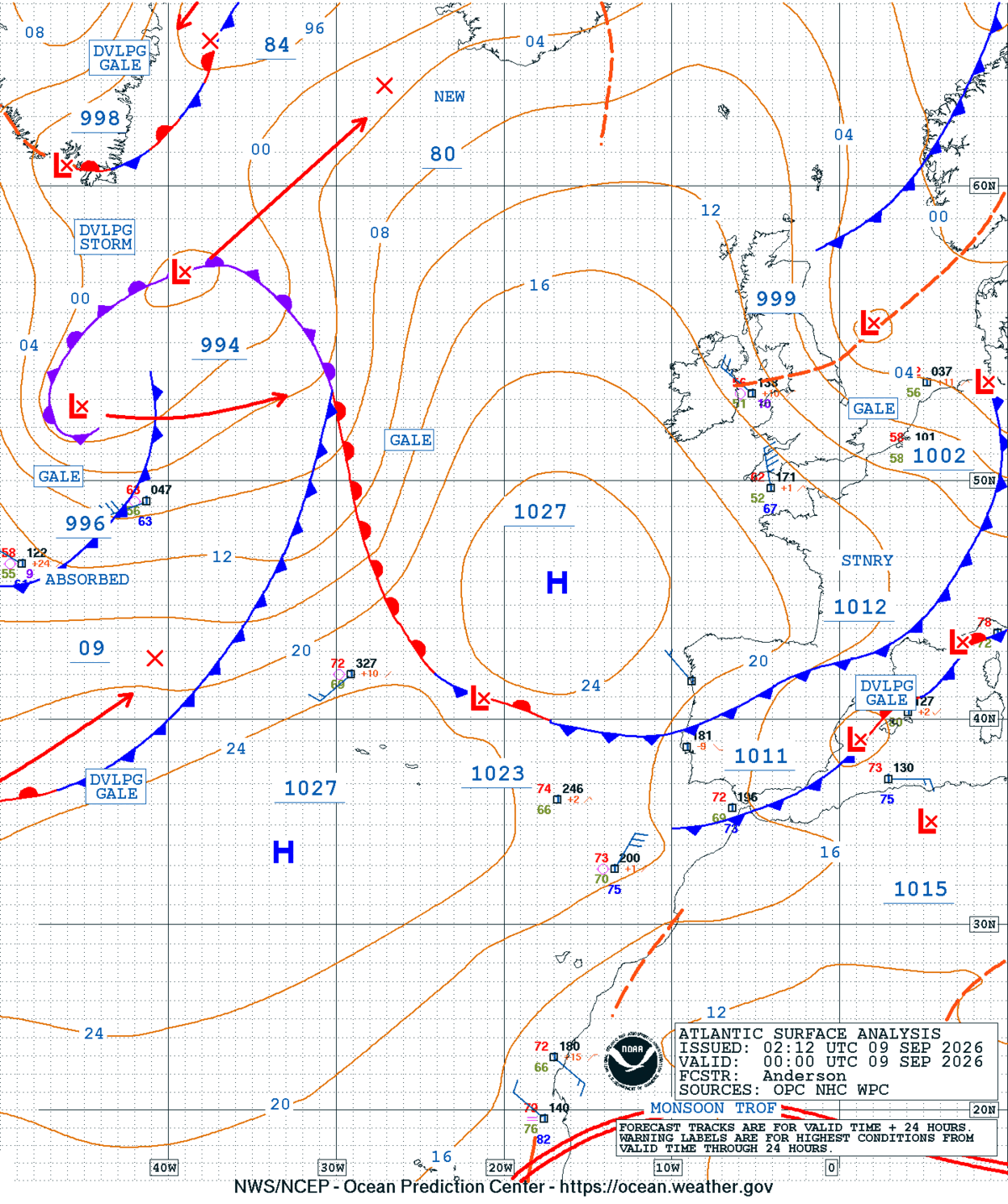 East Atlantic Surface Analysis