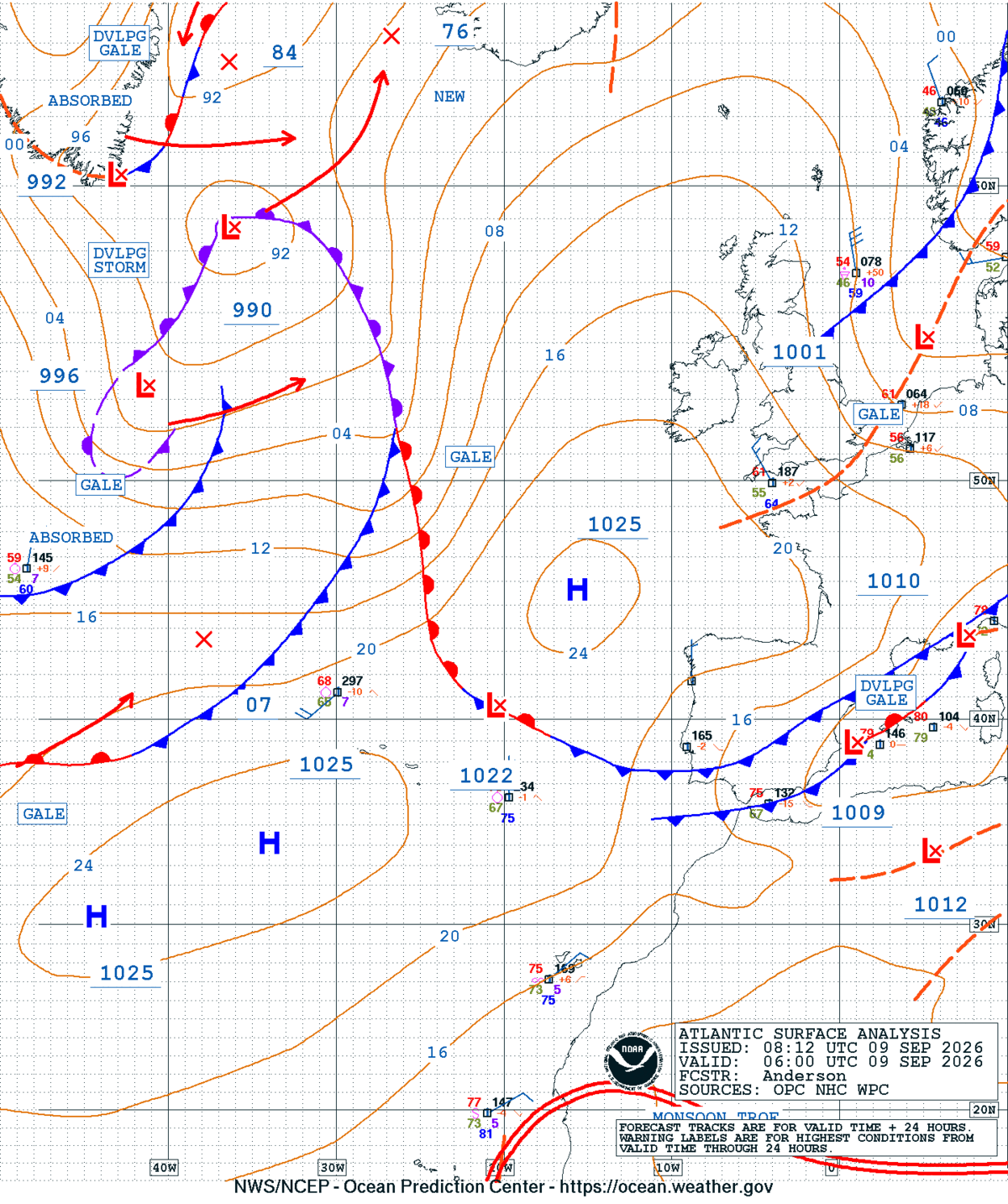 East Atlantic Surface Analysis