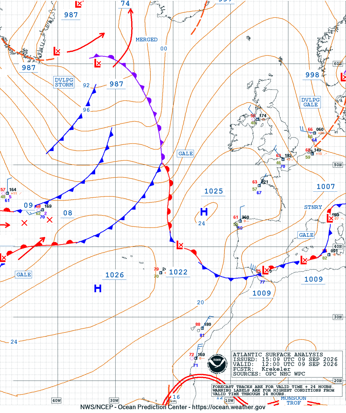 East Atlantic Surface Analysis