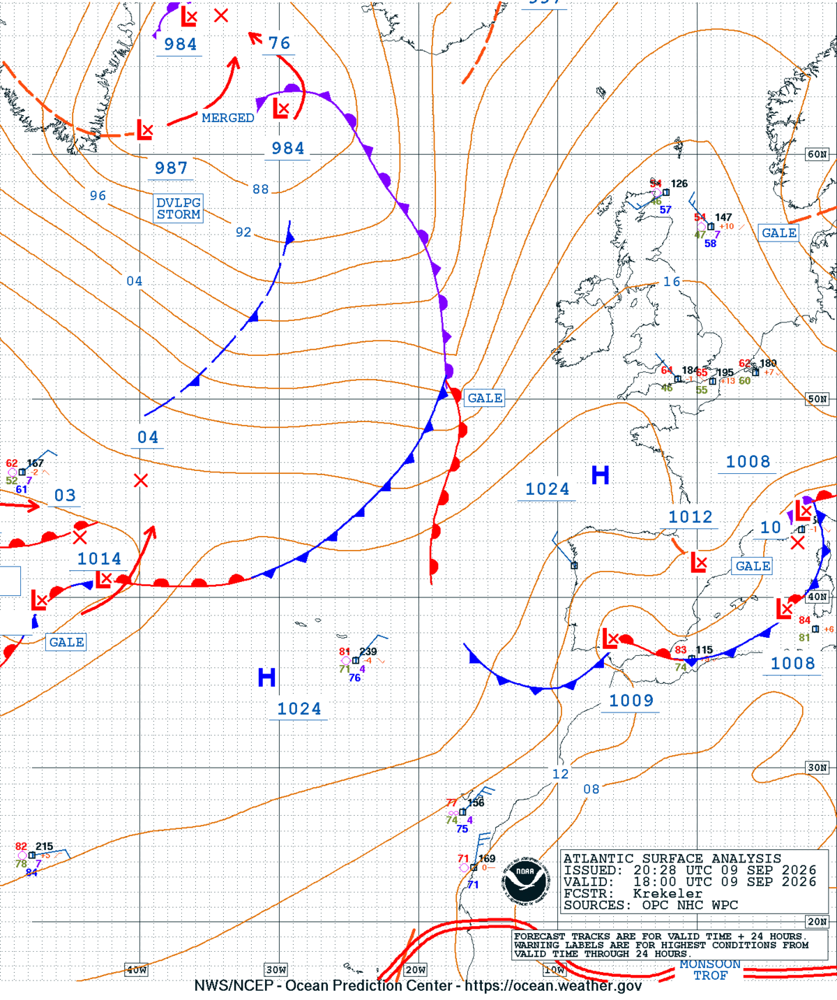 East Atlantic Surface Analysis