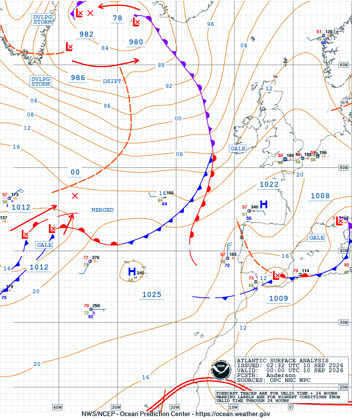 East Atlantic Surface Analysis
