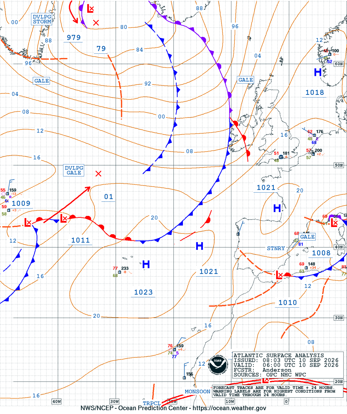 East Atlantic Surface Analysis