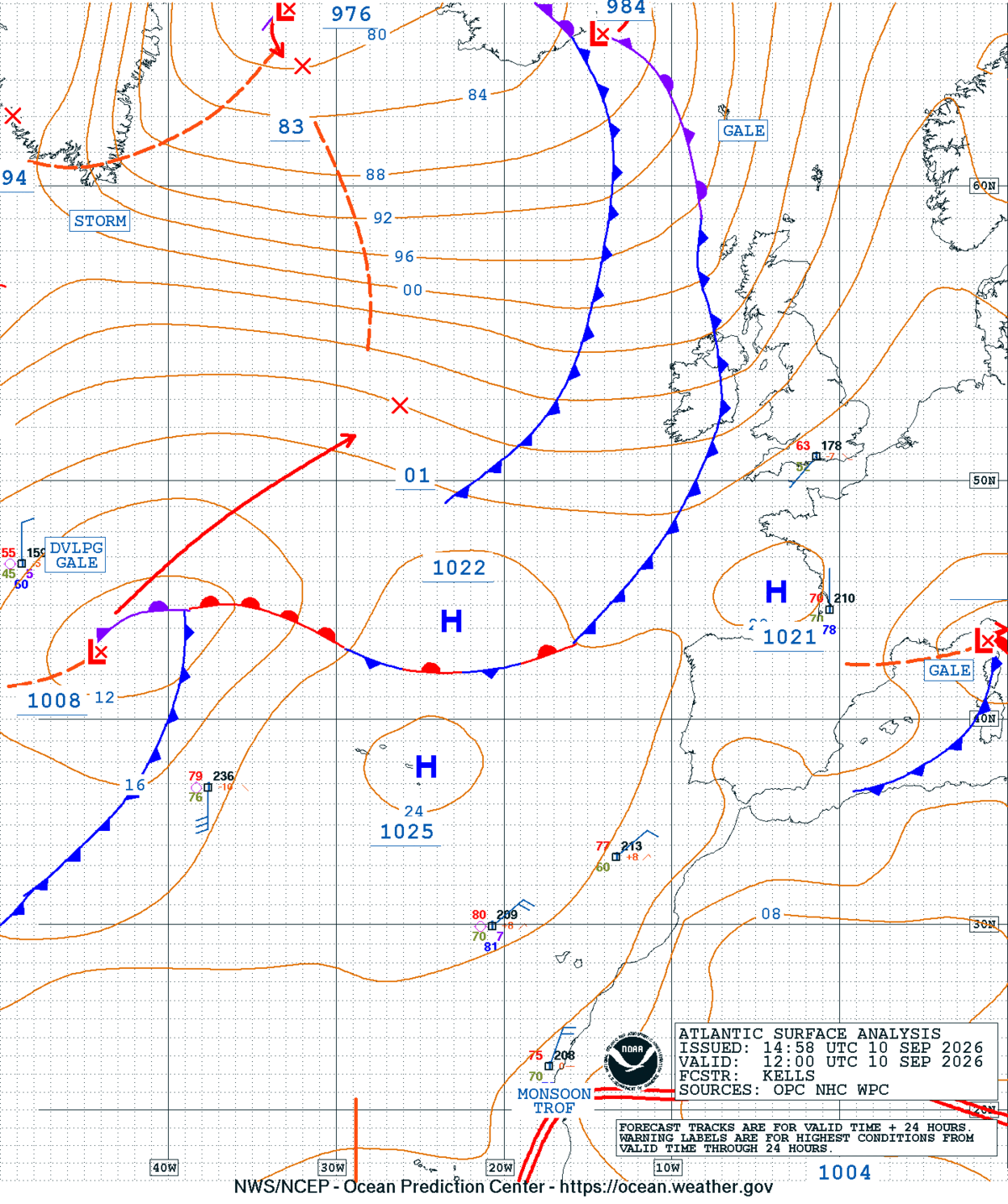 East Atlantic Surface Analysis