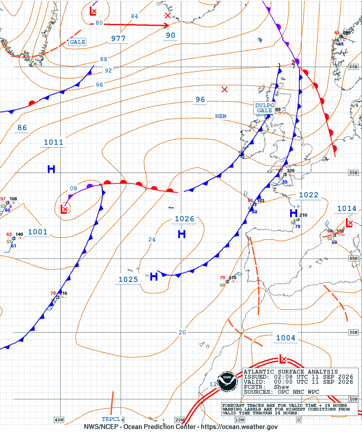 East Atlantic Surface Analysis