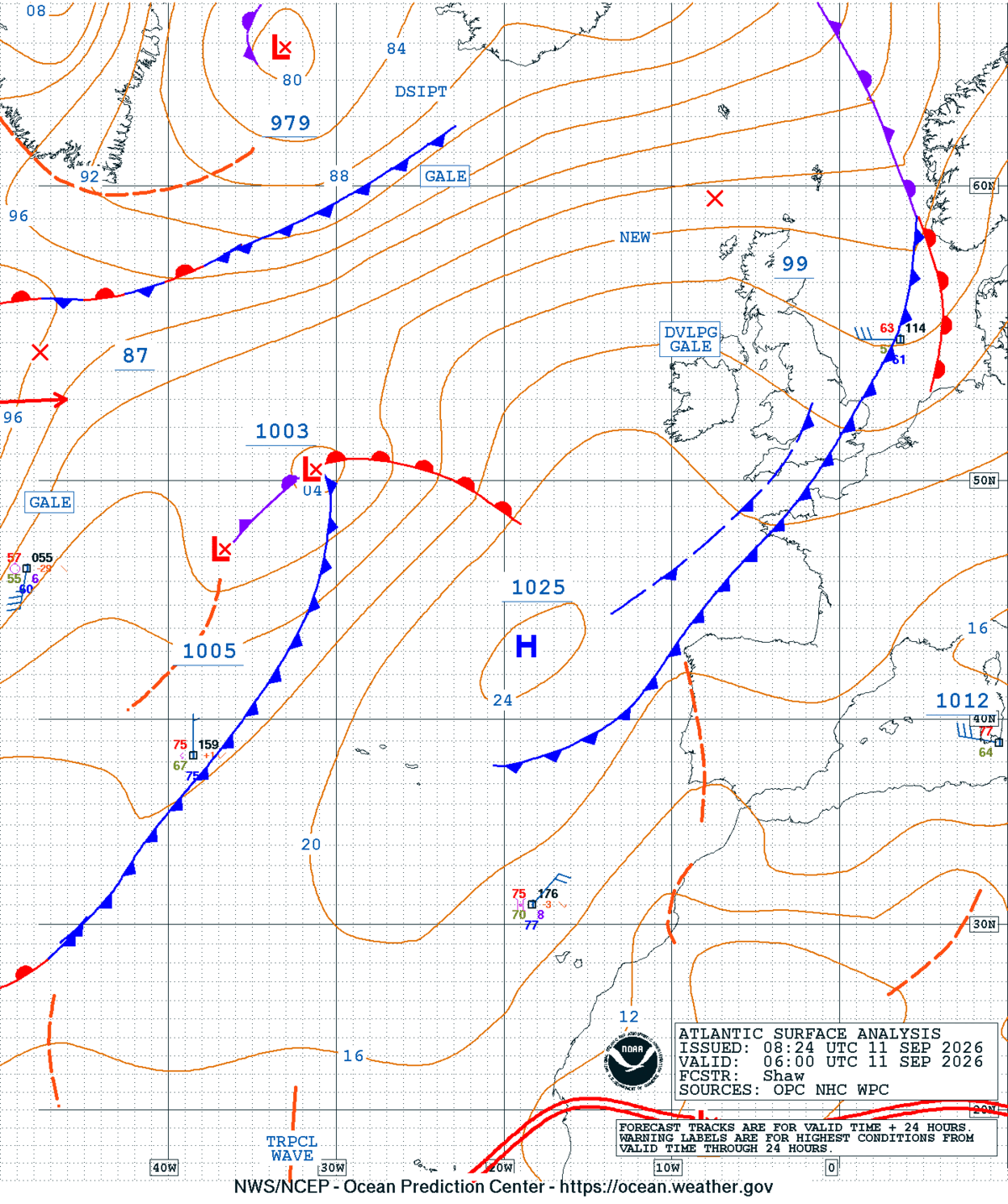 East Atlantic Surface Analysis