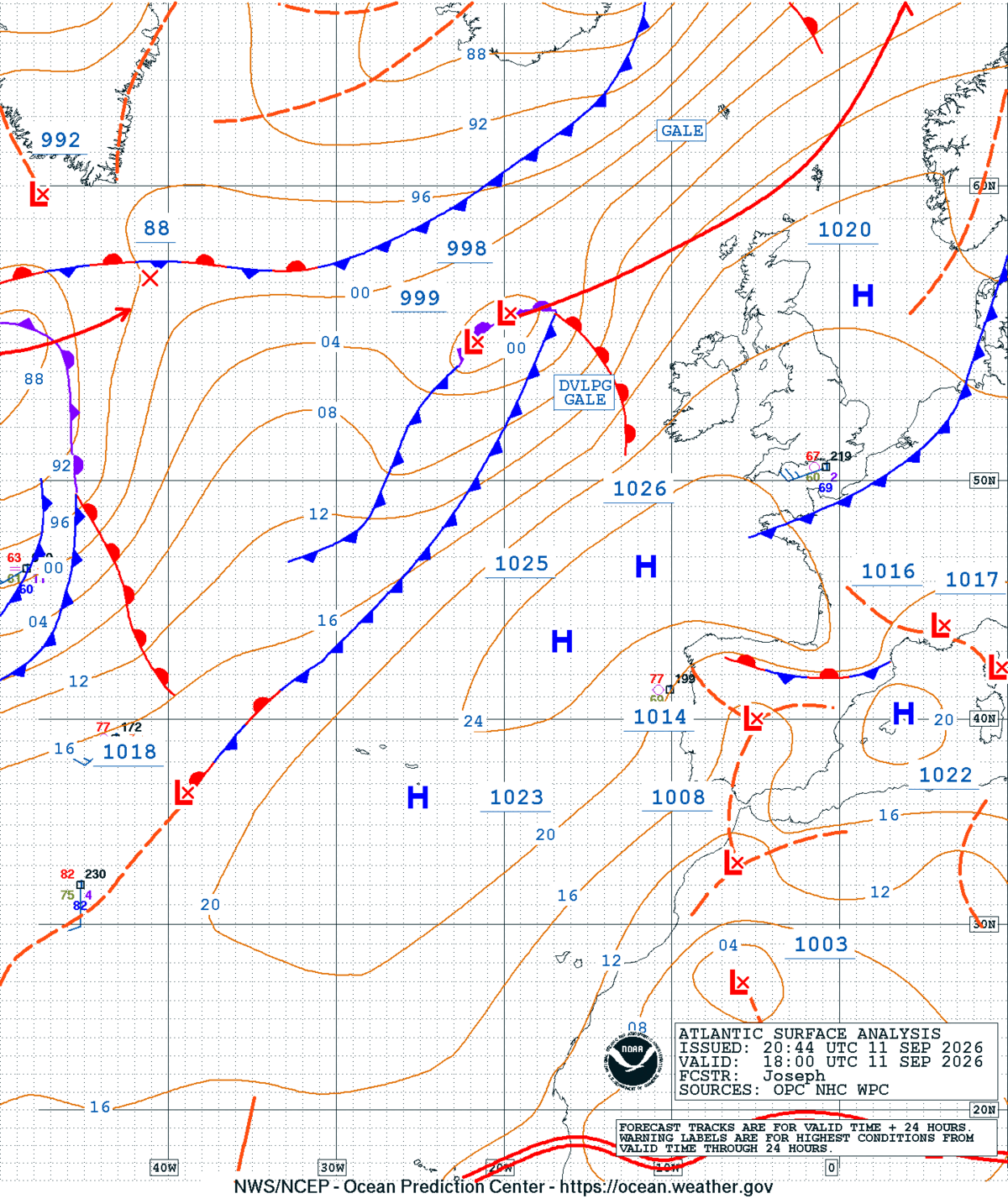 East Atlantic Surface Analysis