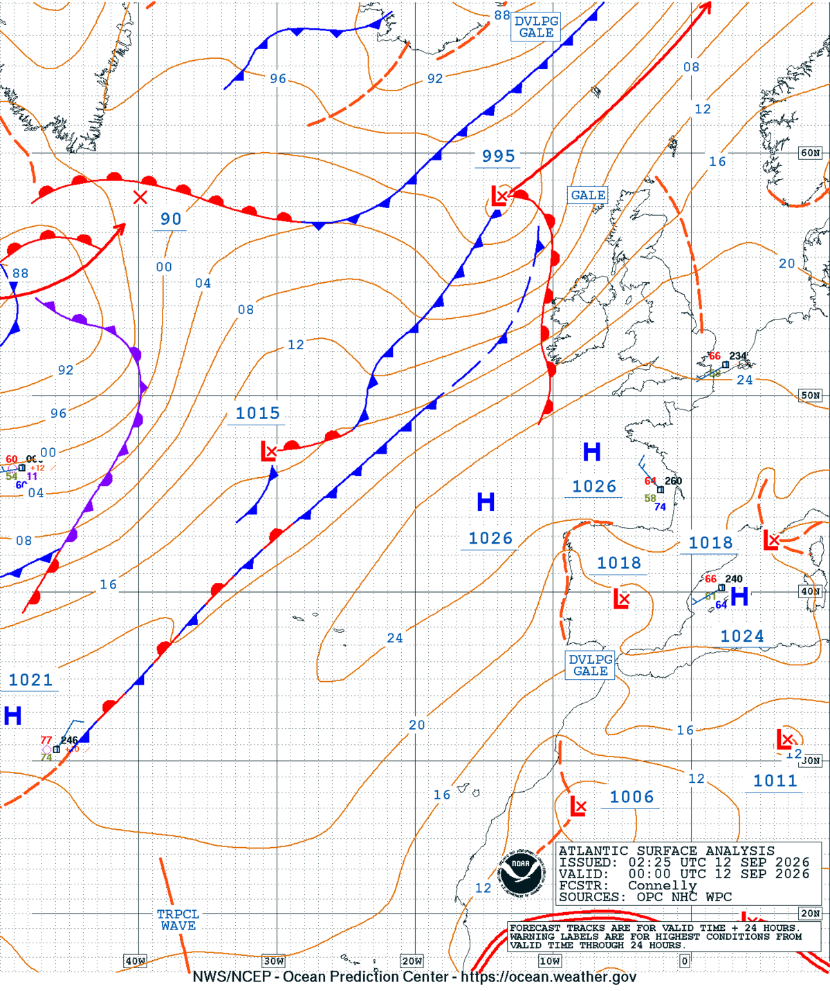 East Atlantic Surface Analysis