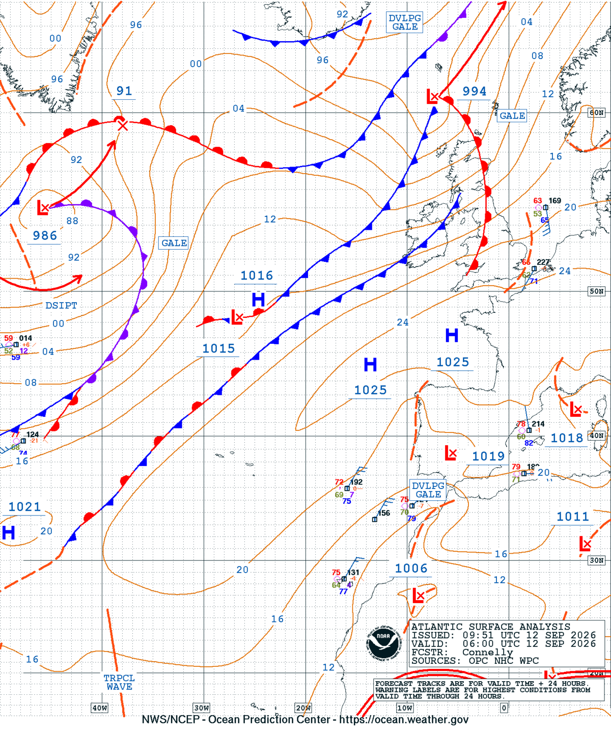 East Atlantic Surface Analysis