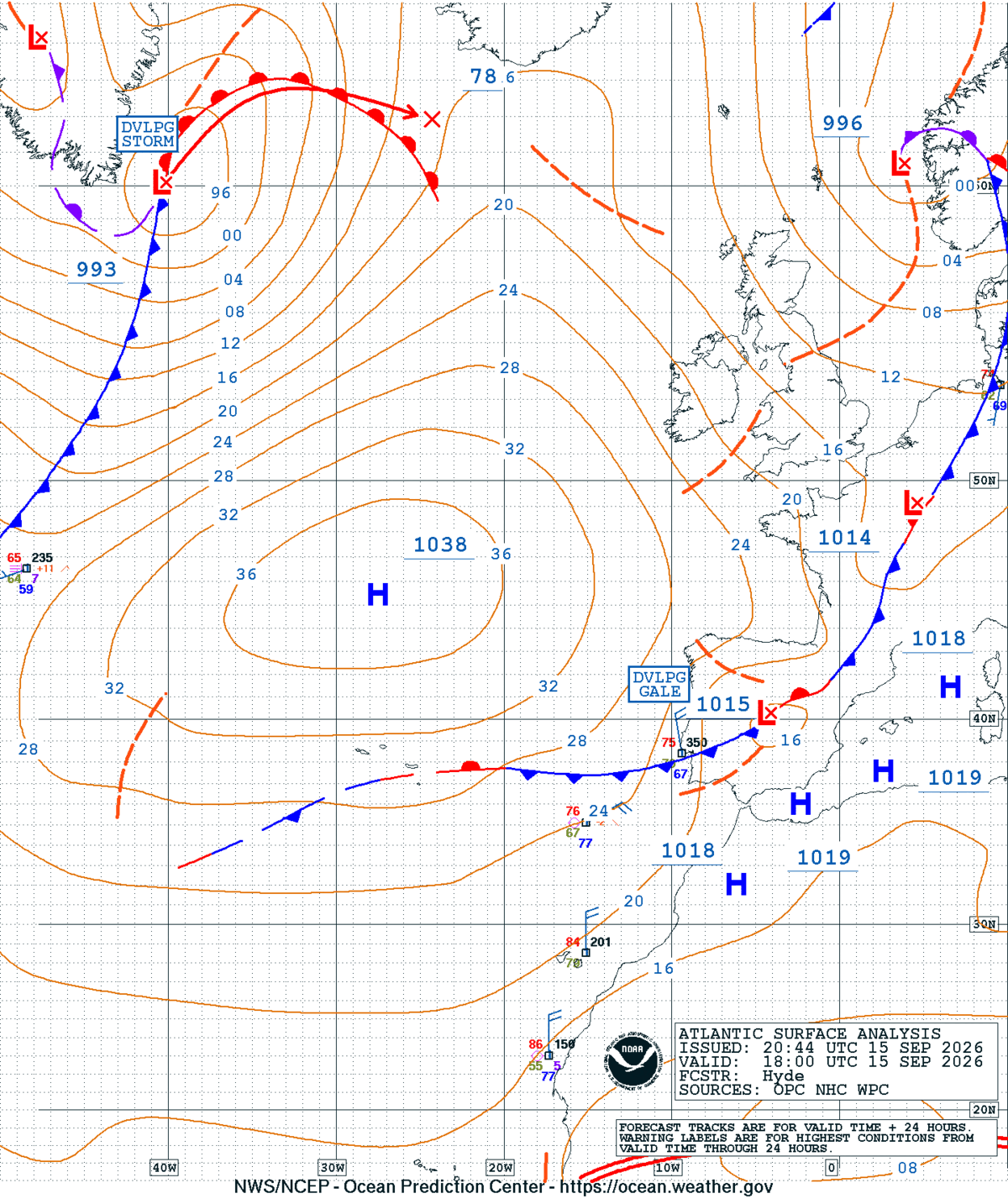 East Atlantic Surface Analysis