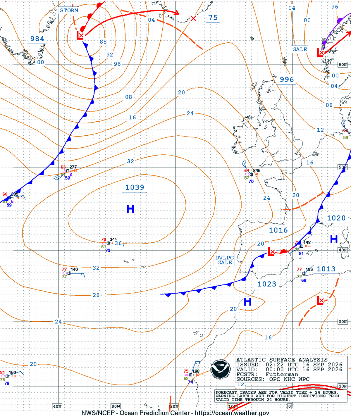 East Atlantic Surface Analysis