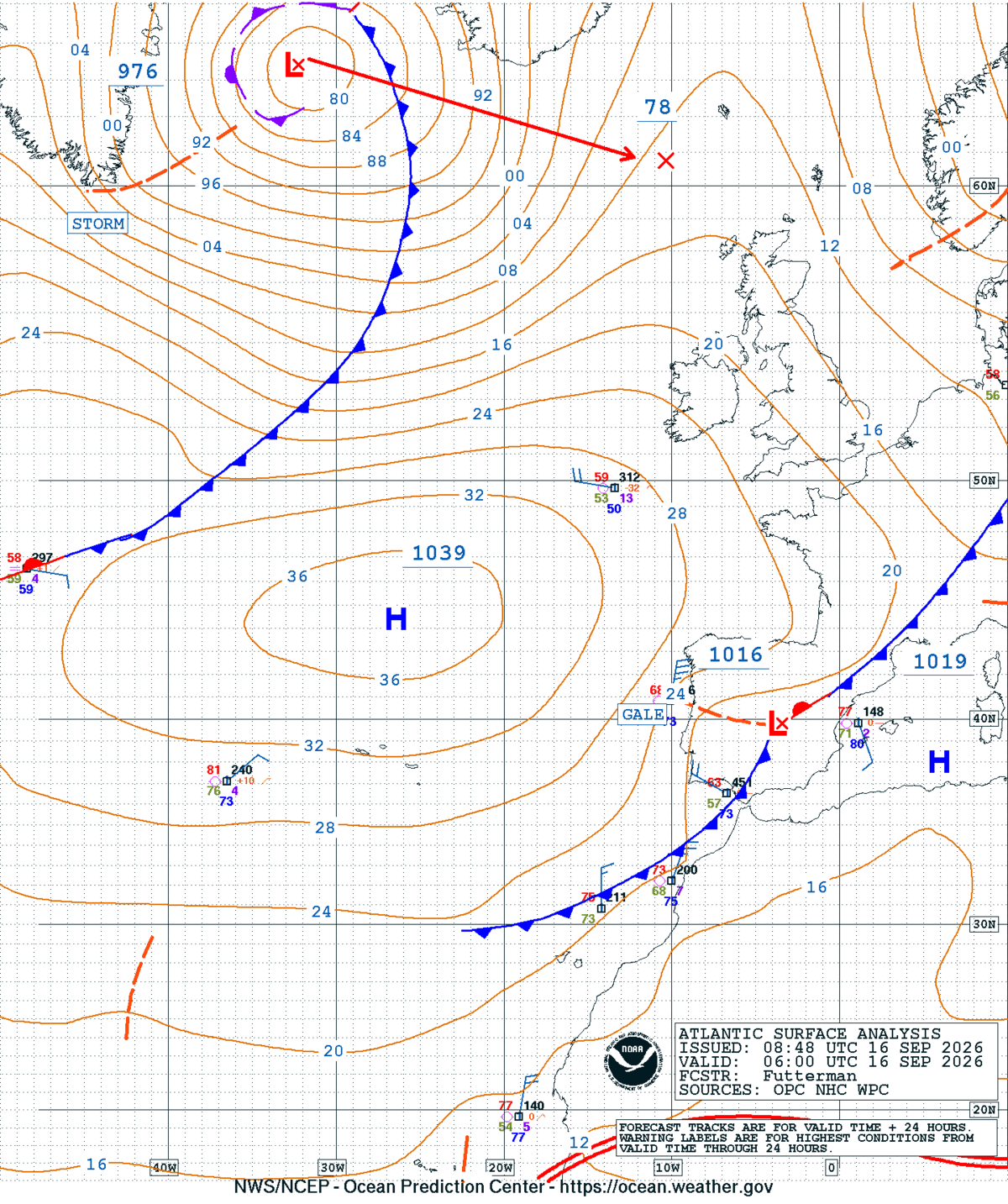 East Atlantic Surface Analysis