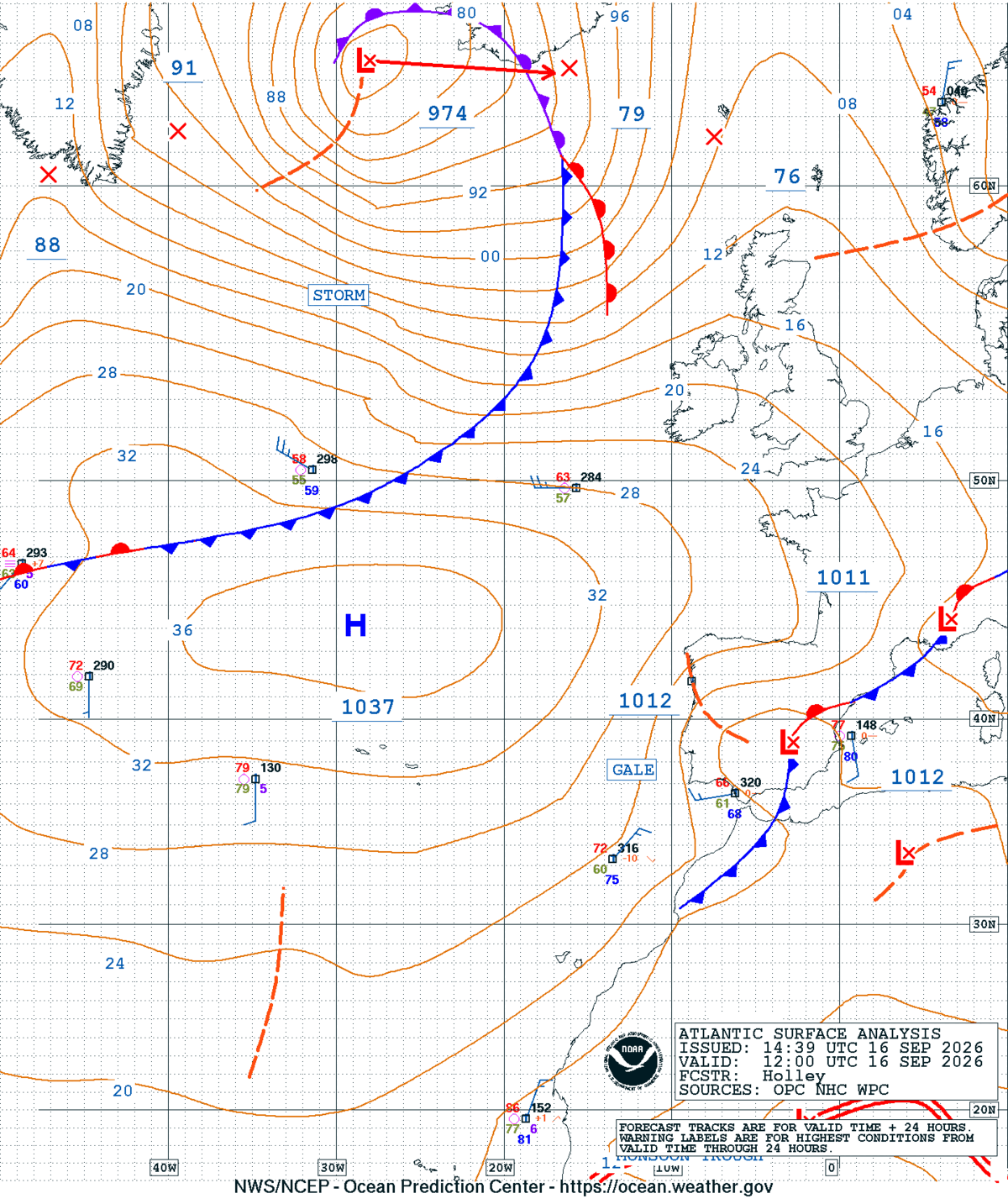 East Atlantic Surface Analysis