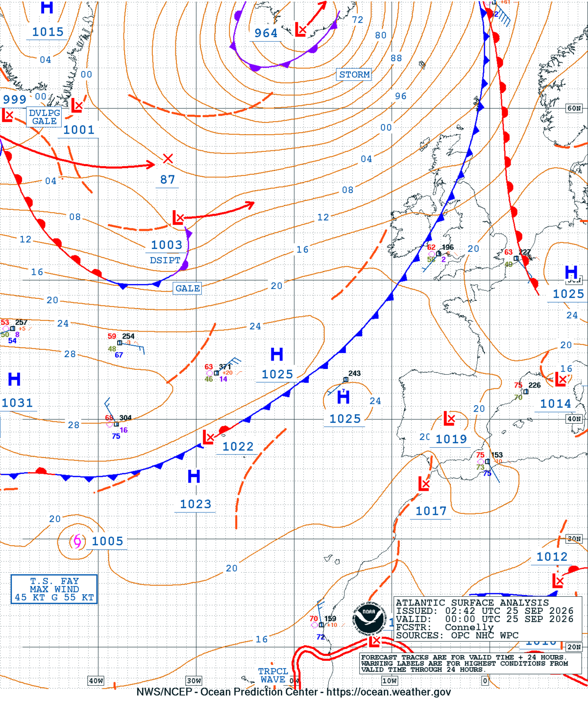 East Atlantic Surface Analysis