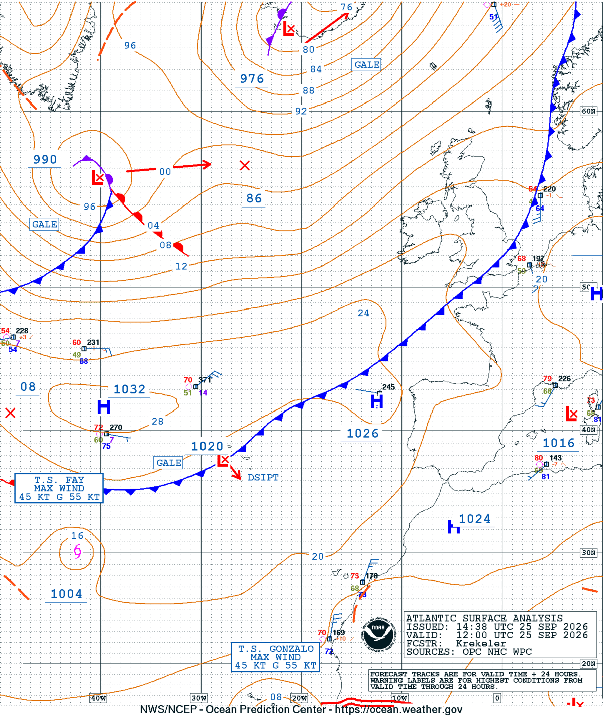 East Atlantic Surface Analysis