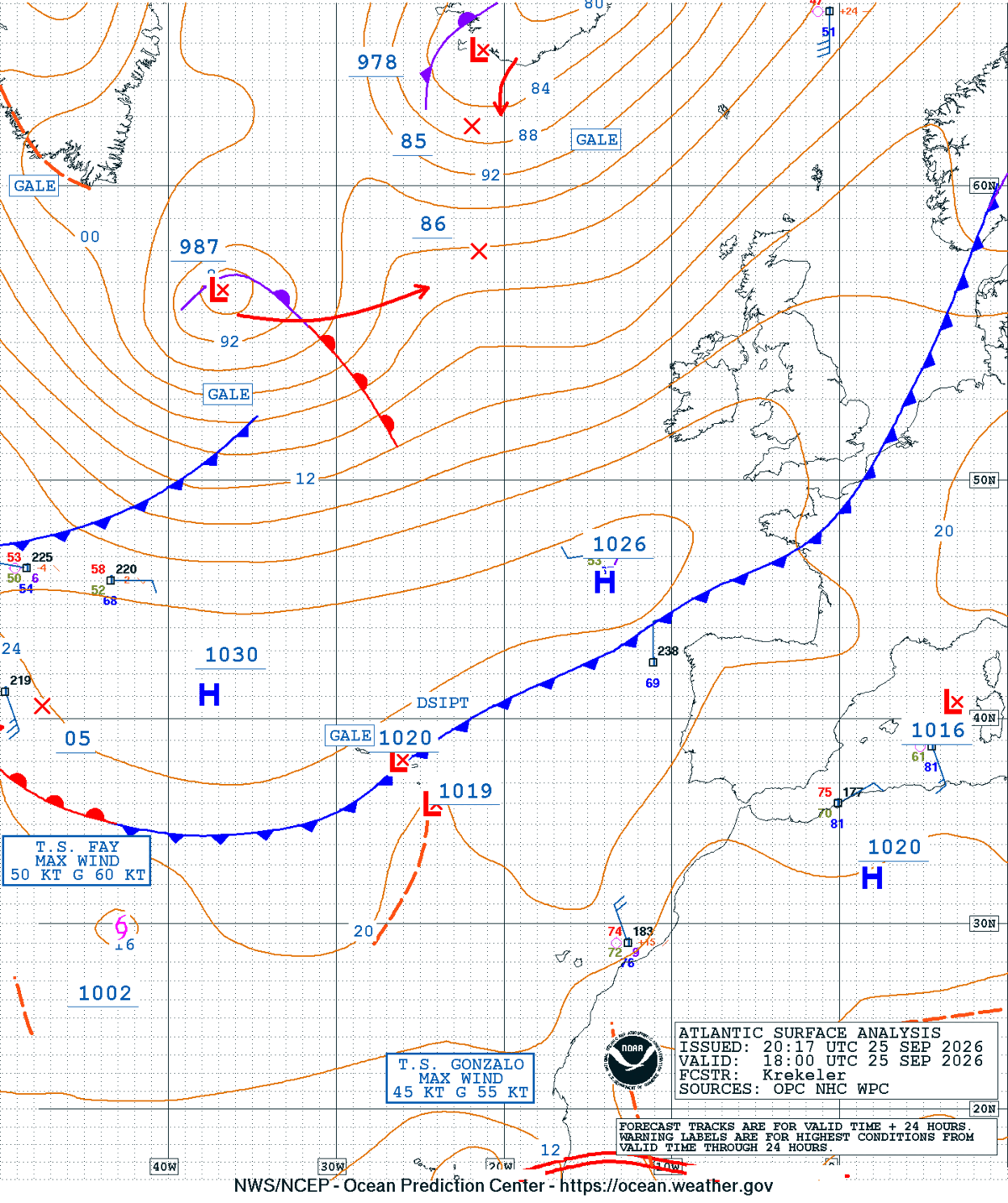 East Atlantic Surface Analysis