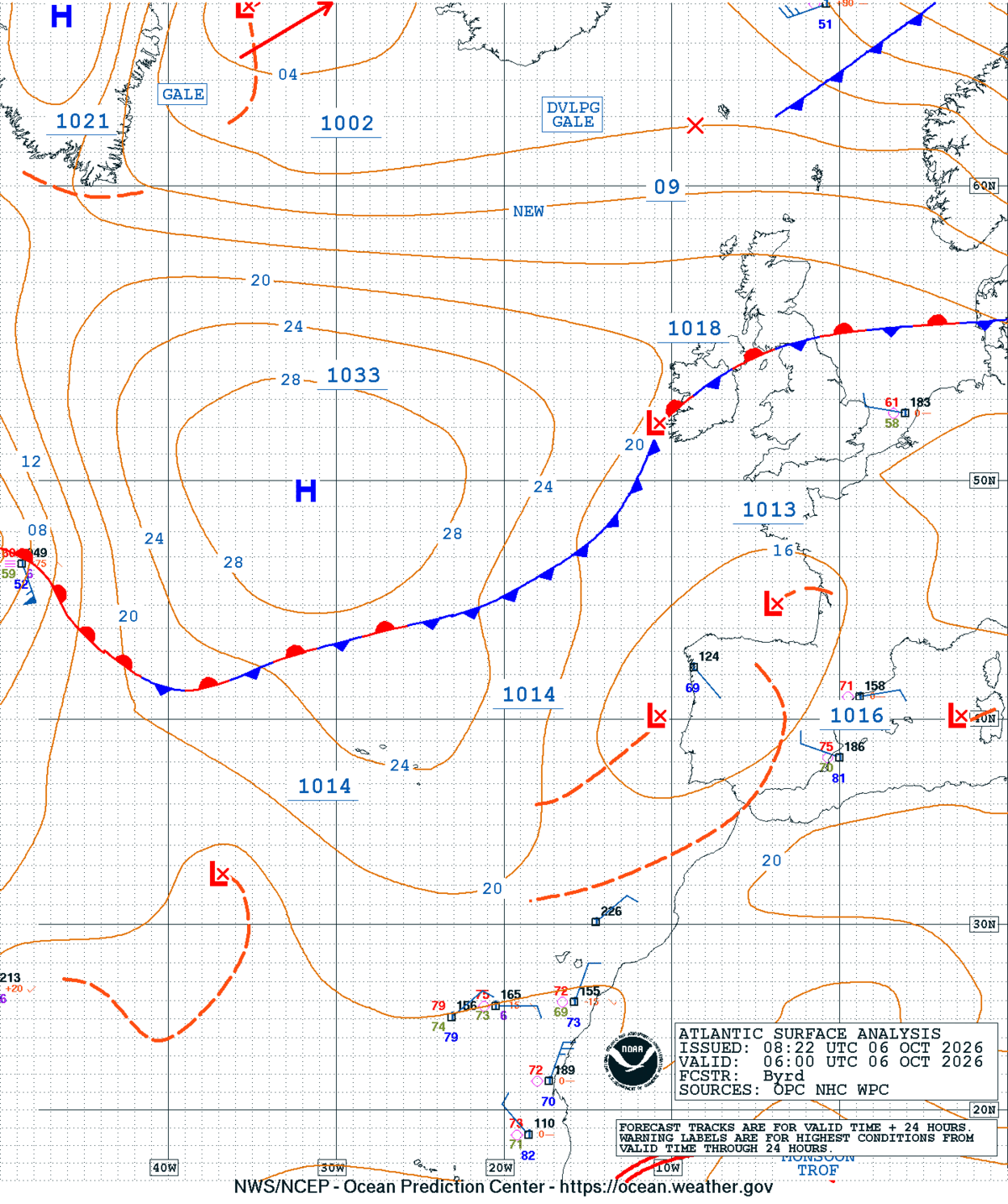 East Atlantic Surface Analysis