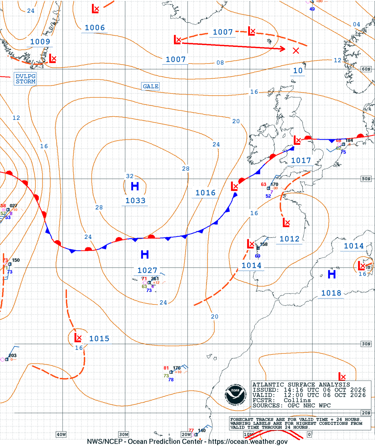 East Atlantic Surface Analysis