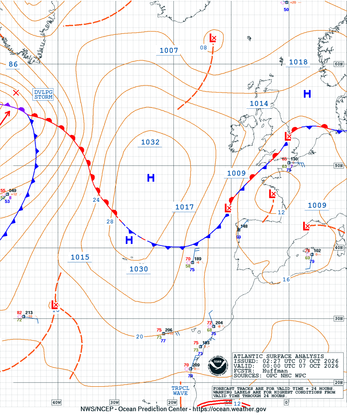 East Atlantic Surface Analysis