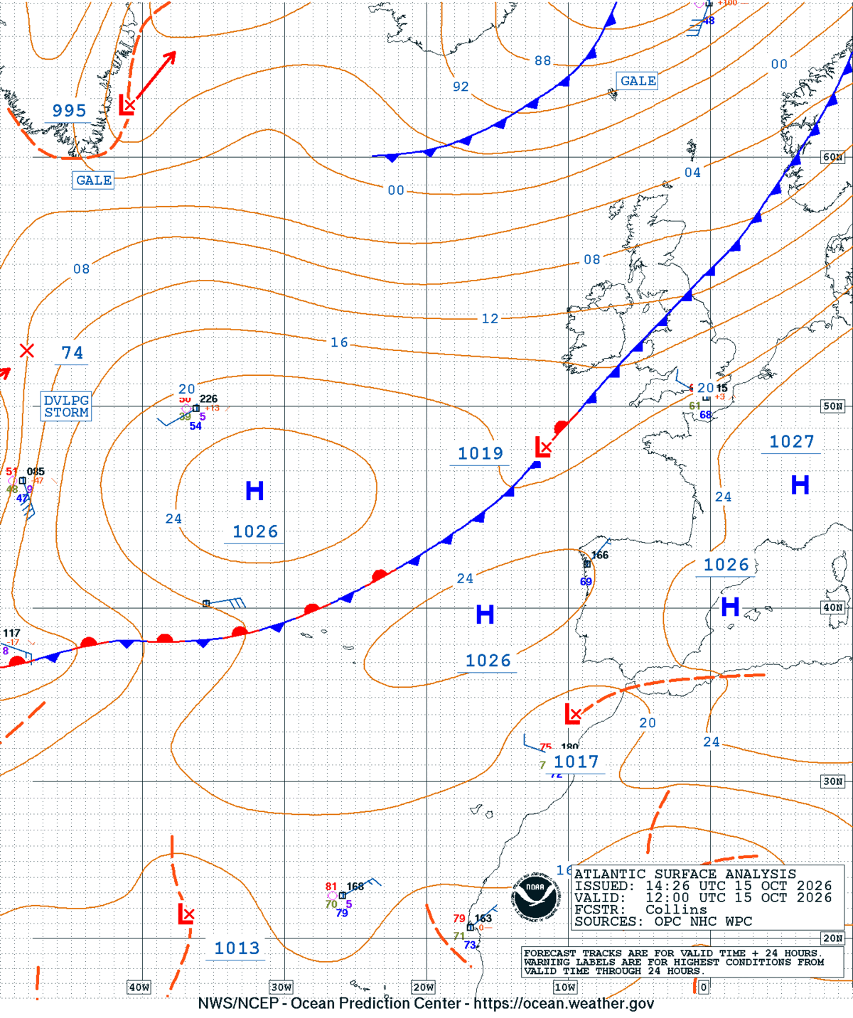 East Atlantic Surface Analysis