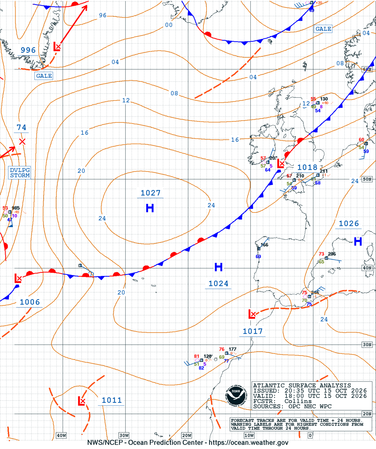 East Atlantic Surface Analysis
